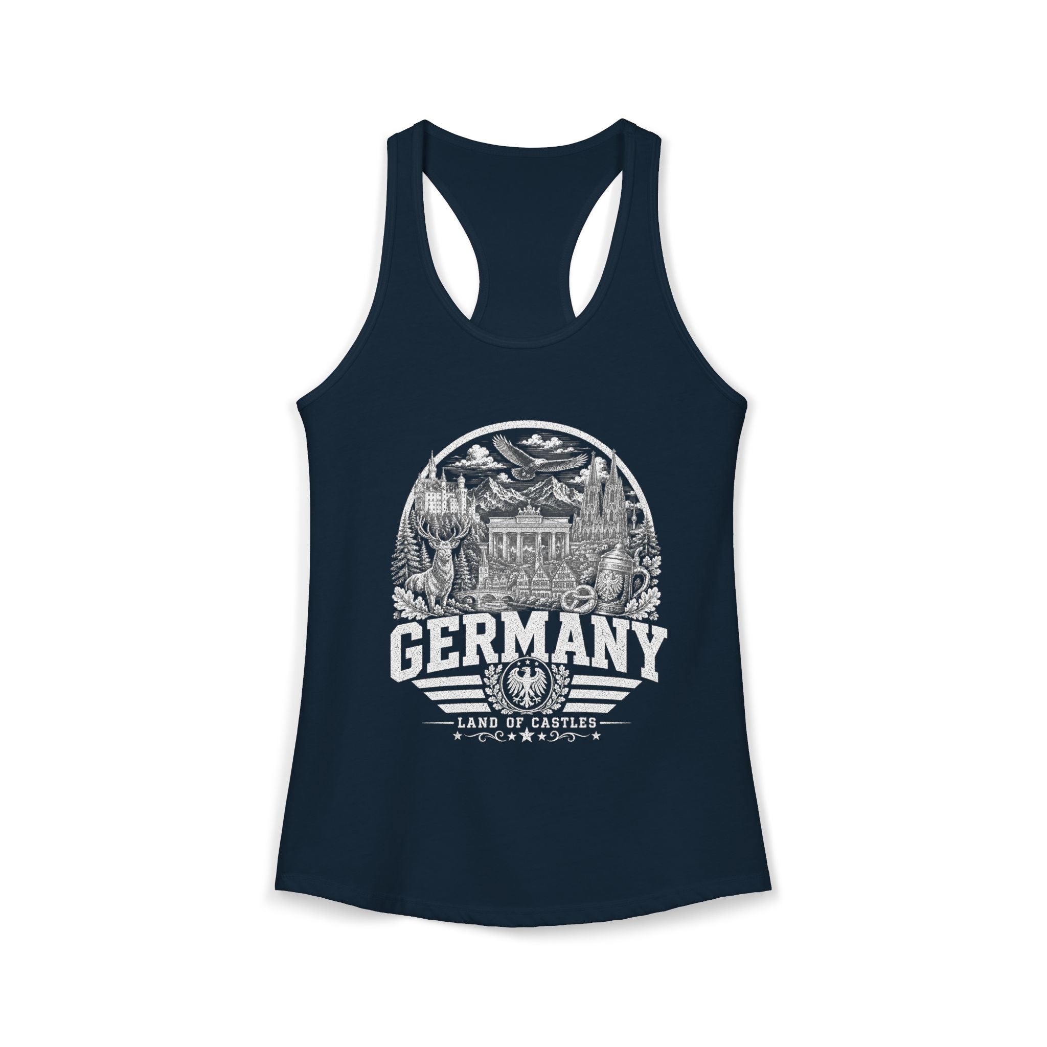 Germany vintage landmarks tank top — iconic landmark design | Nameshi Destinations (view 11)