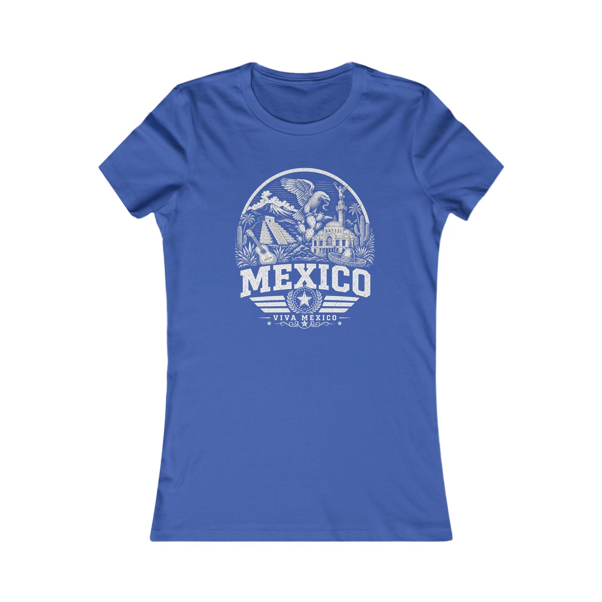 Mexico vintage landmarks women's tee — iconic landmark design | Nameshi Destinations (view 3)