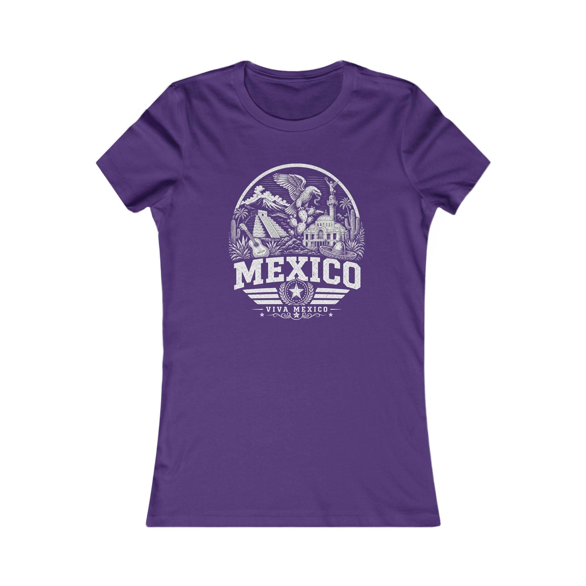 Mexico vintage landmarks women's tee — iconic landmark design | Nameshi Destinations (view 6)