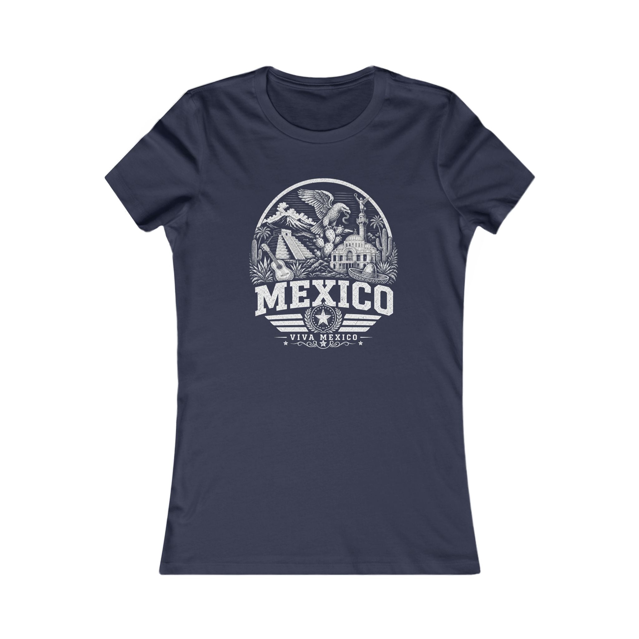 Mexico vintage landmarks women's tee — iconic landmark design | Nameshi Destinations (view 5)