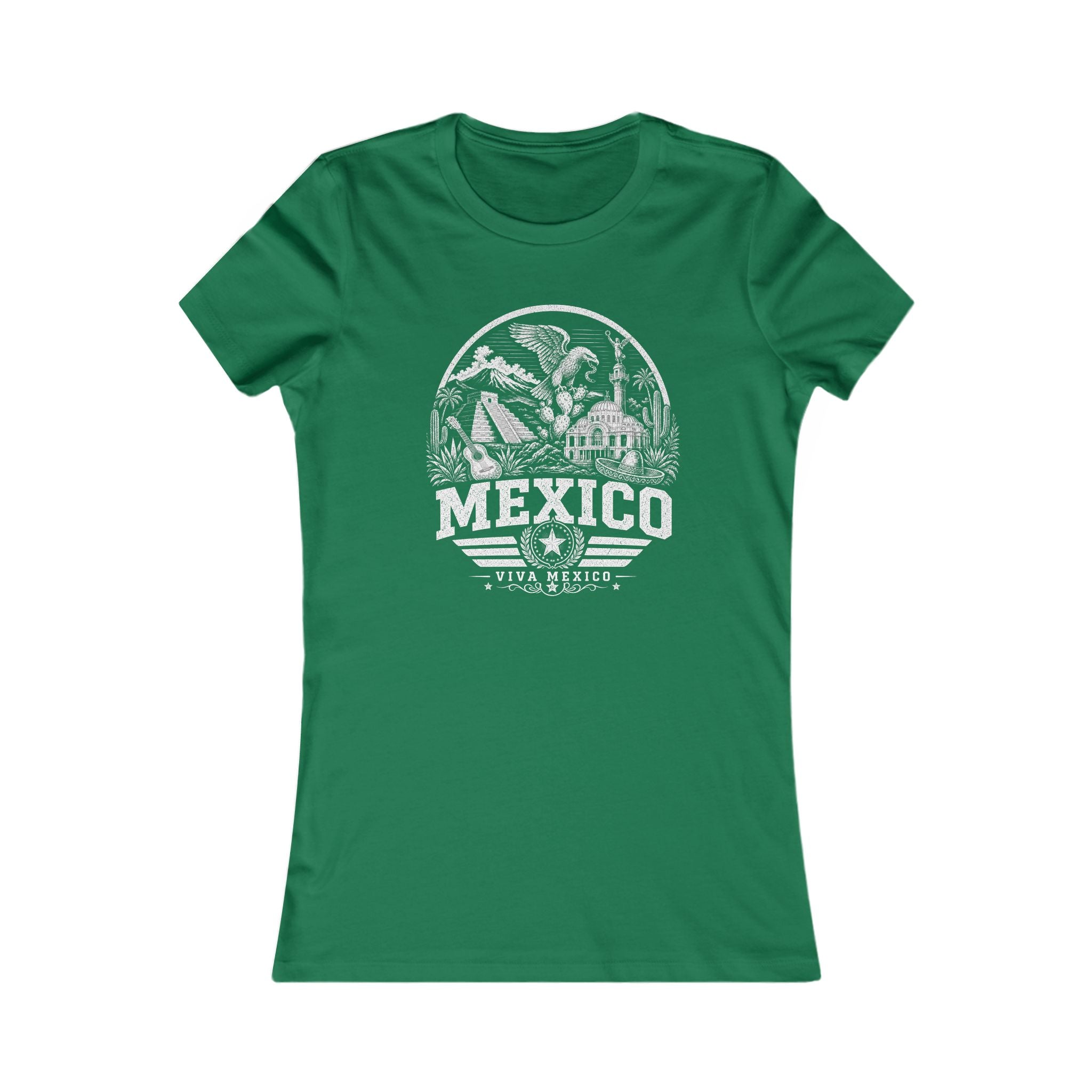 Mexico vintage landmarks women's tee — iconic landmark design | Nameshi Destinations (view 2)