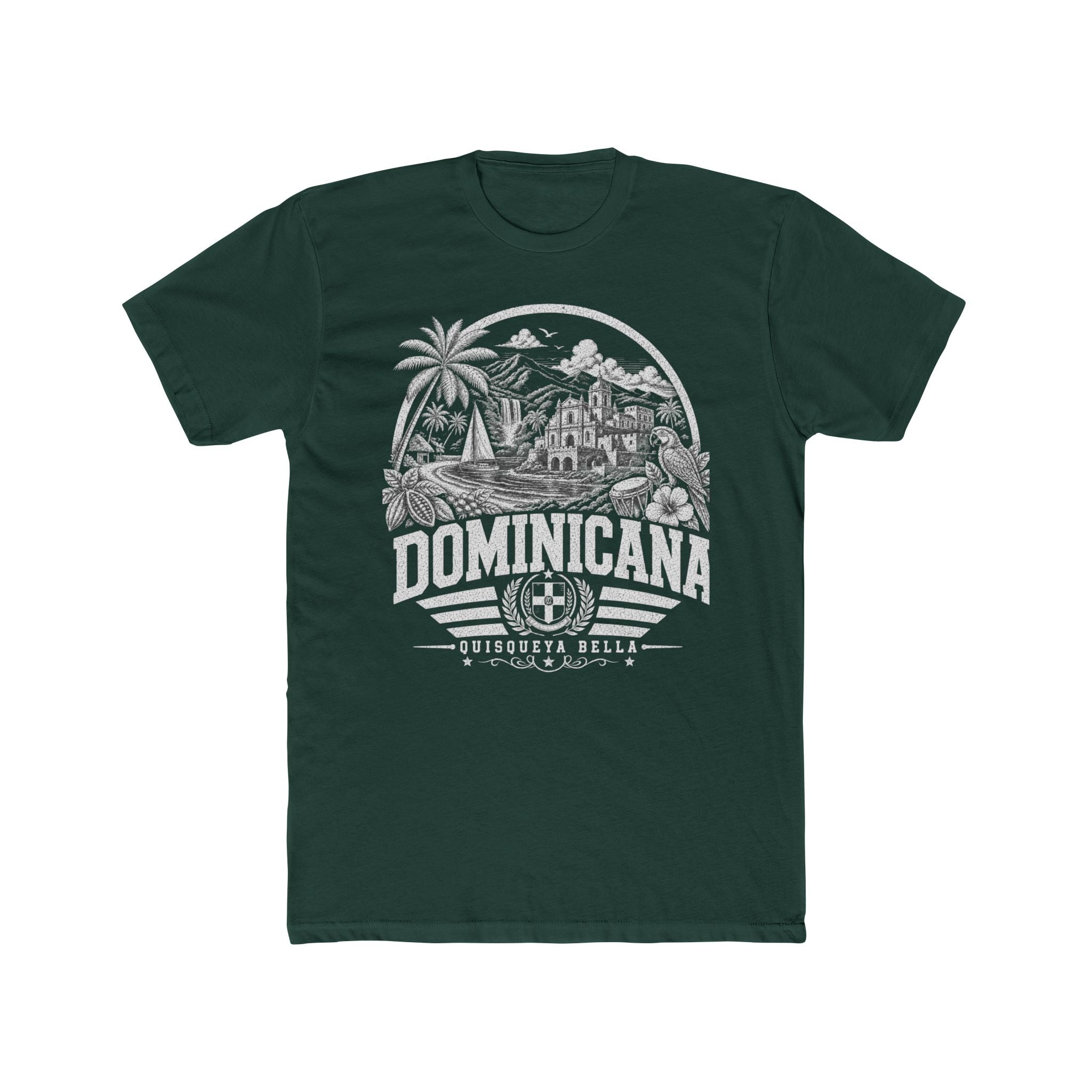 República Dominicana vintage landmarks men's tee — iconic landmark design | Nameshi Destinations (view 7)