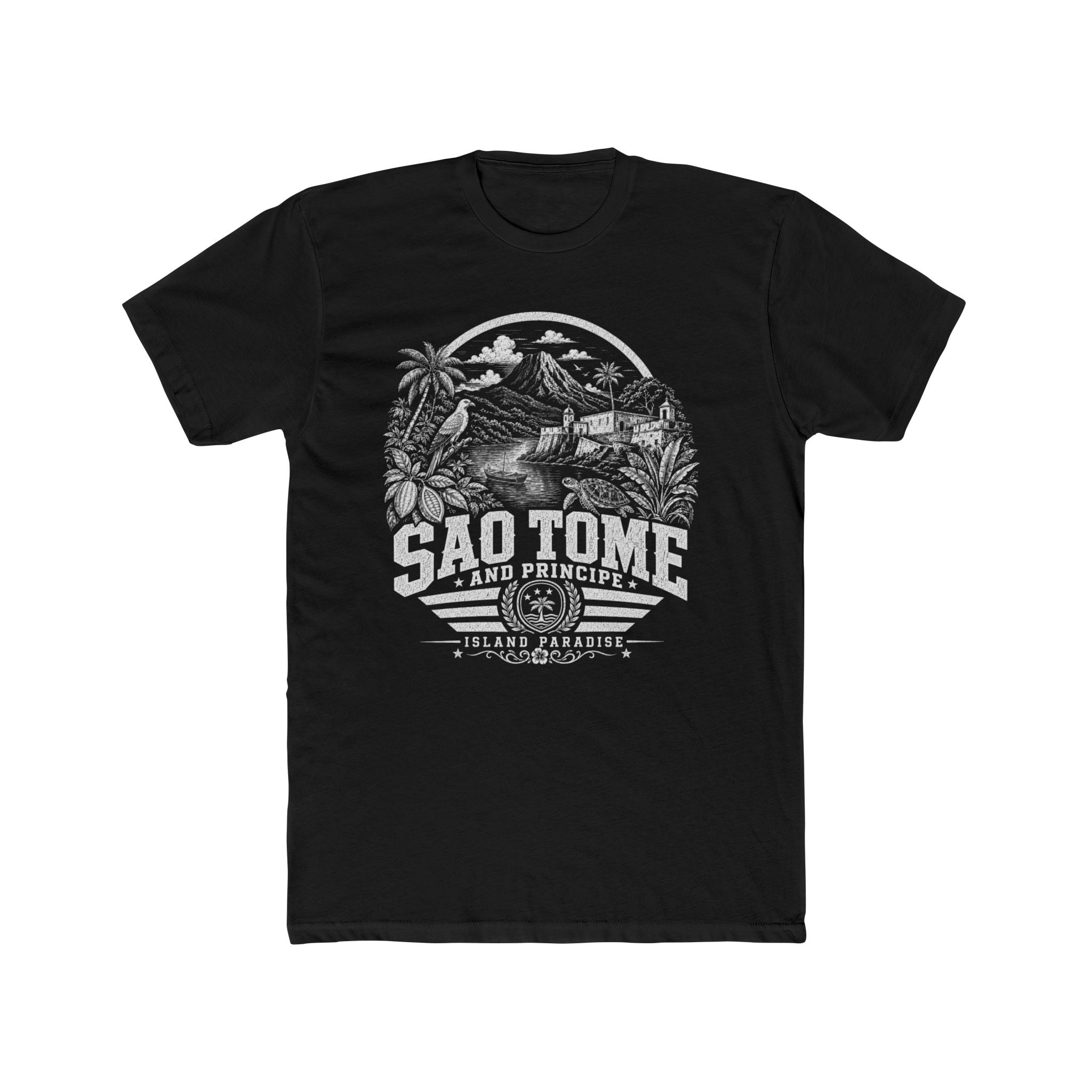 Camiseta Masculina Paraíso Insular de São Tomé e Príncipe