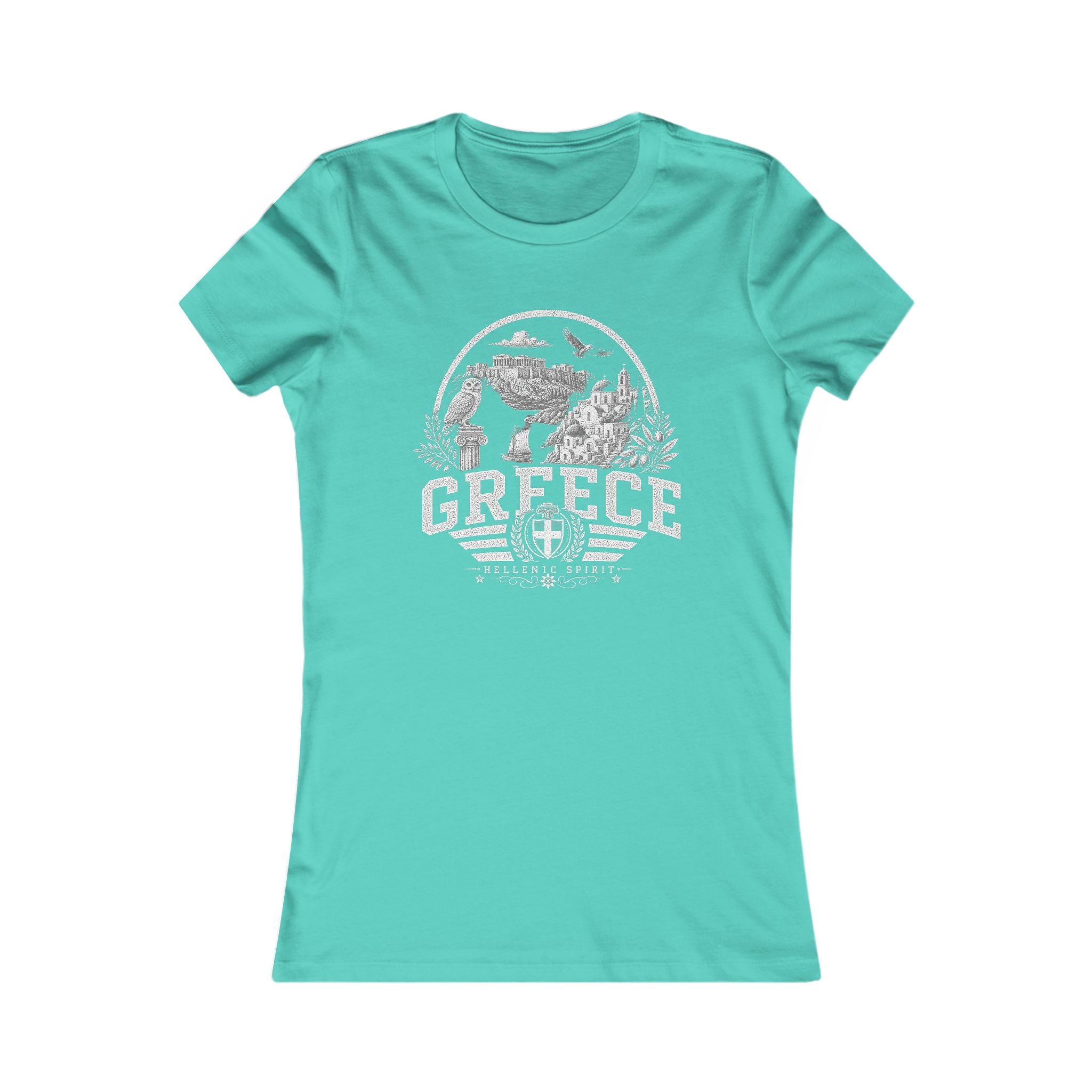 Greece vintage landmarks women's tee — iconic landmark design | Nameshi Destinations (view 14)