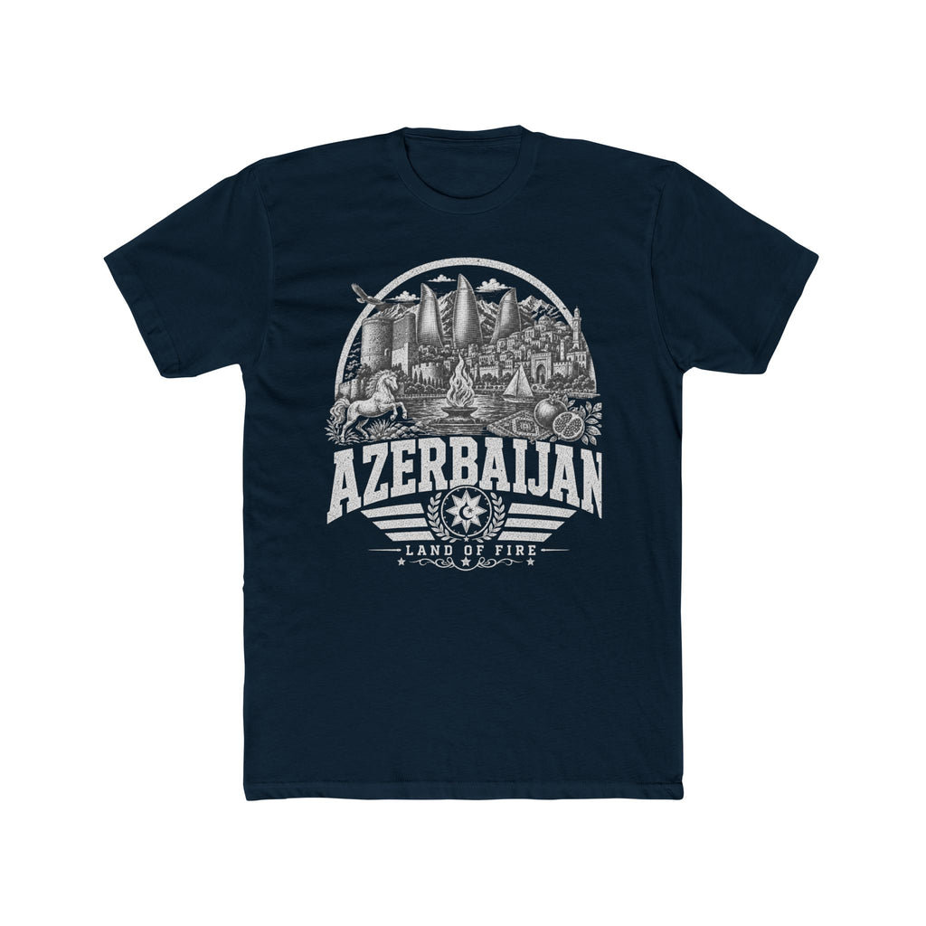 Azerbaijan vintage landmarks men's tee — iconic landmark design | Nameshi Destinations (view 12)