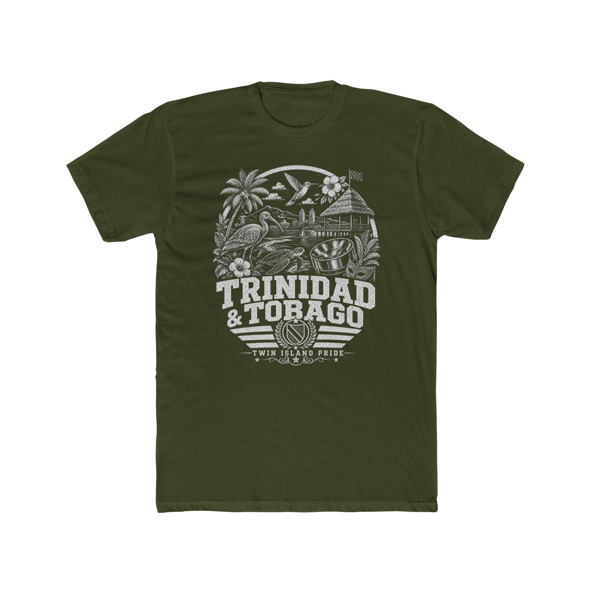 Trinidad y Tobago vintage landmarks men's tee — iconic landmark design | Nameshi Destinations (view 4)