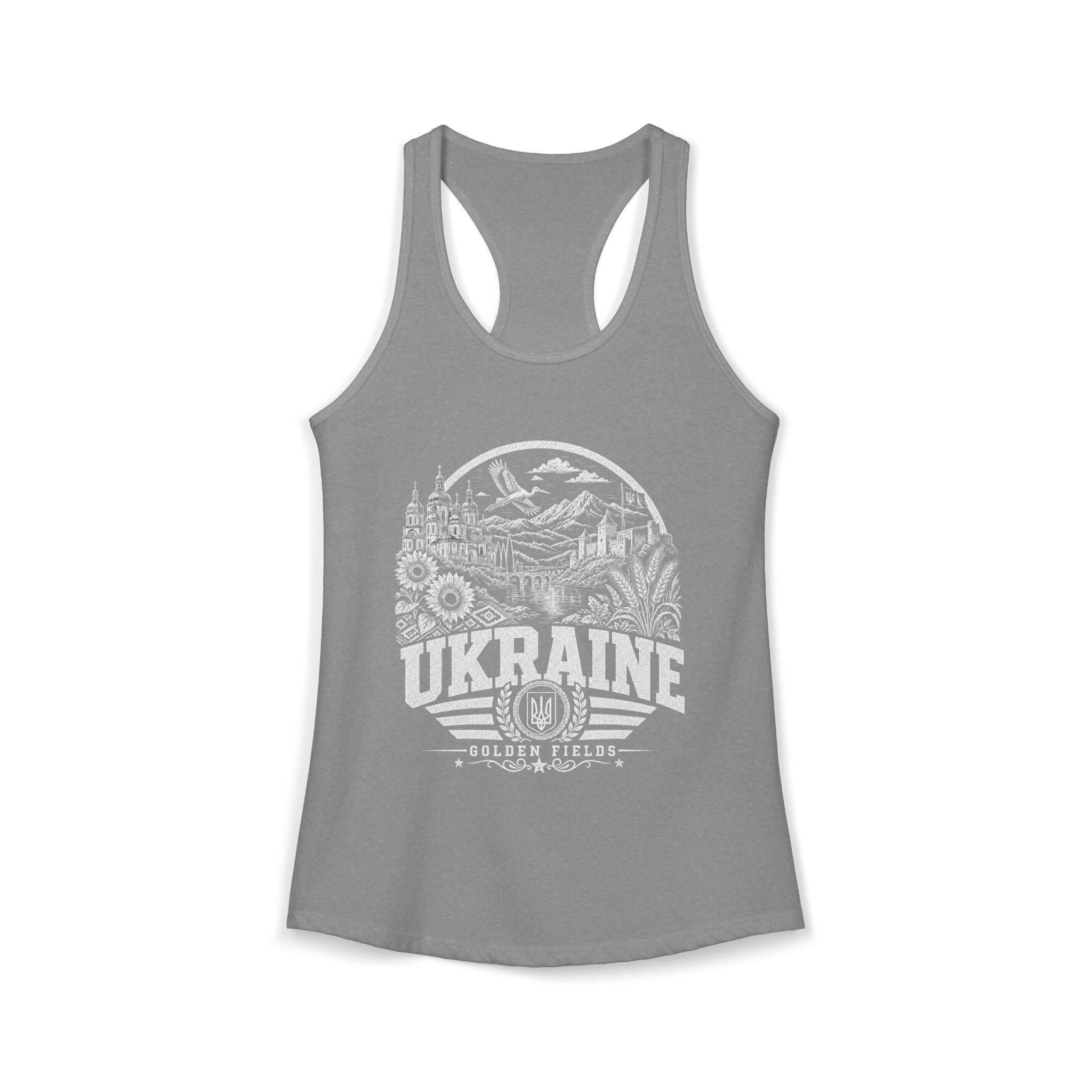 Ukraine vintage landmarks tank top — iconic landmark design | Nameshi Destinations (view 3)