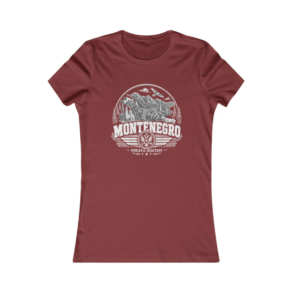 Montenegro vintage landmarks women's tee — iconic landmark design | Nameshi Destinations (view 15)
