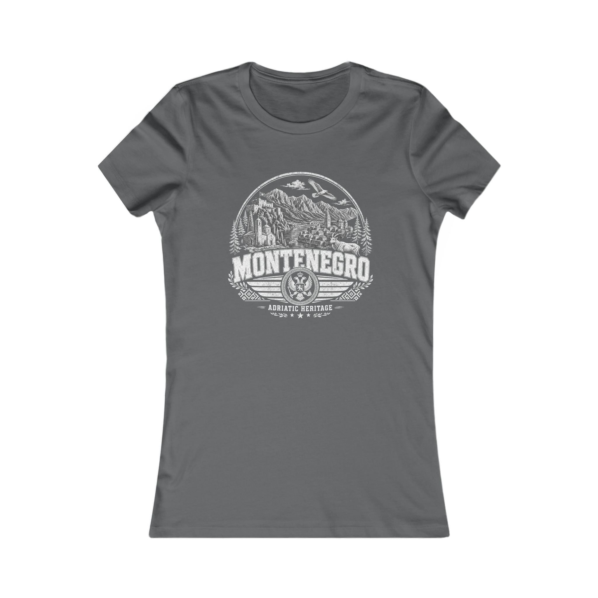 Montenegro vintage landmarks women's tee — iconic landmark design | Nameshi Destinations (view 11)