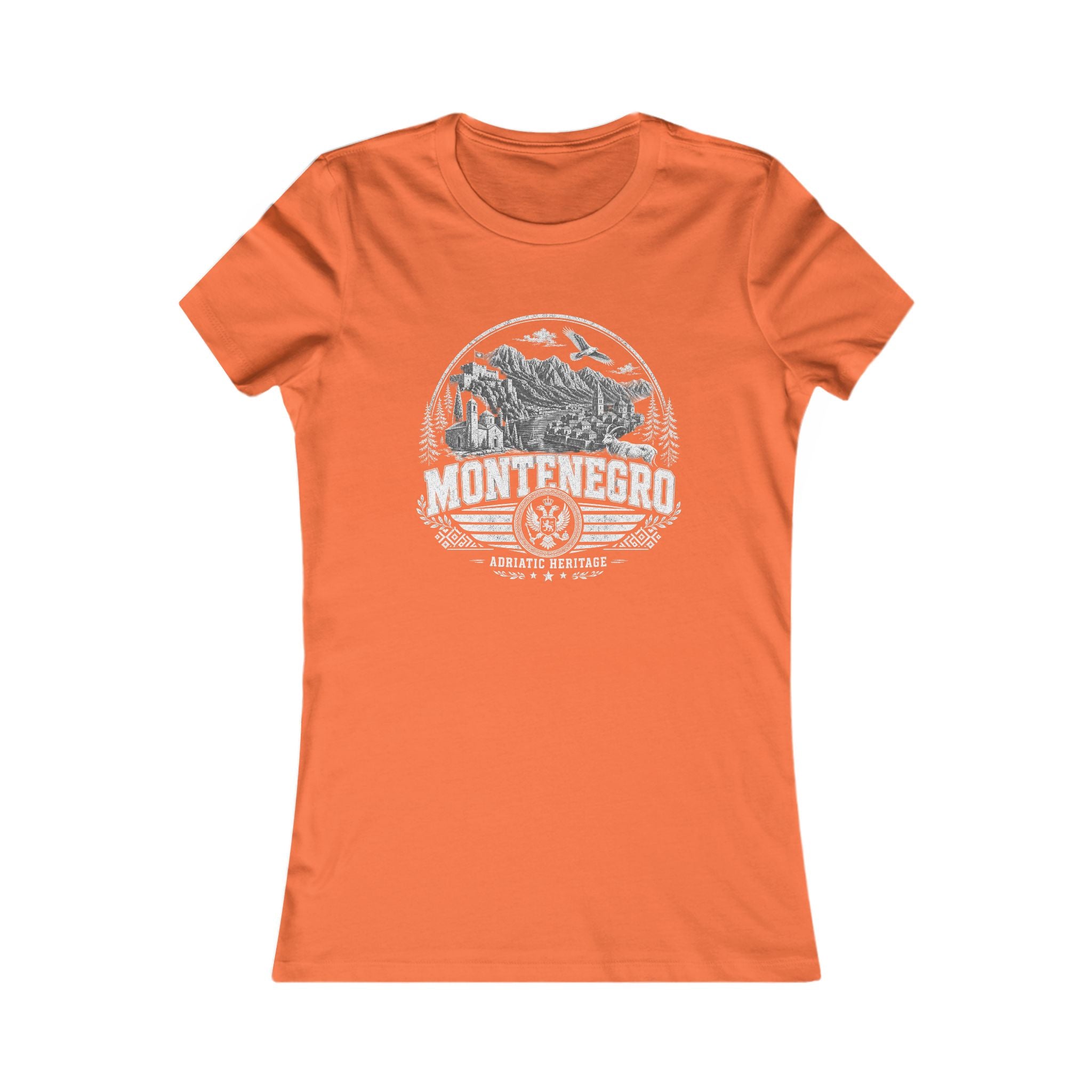 Montenegro vintage landmarks women's tee — iconic landmark design | Nameshi Destinations (view 12)