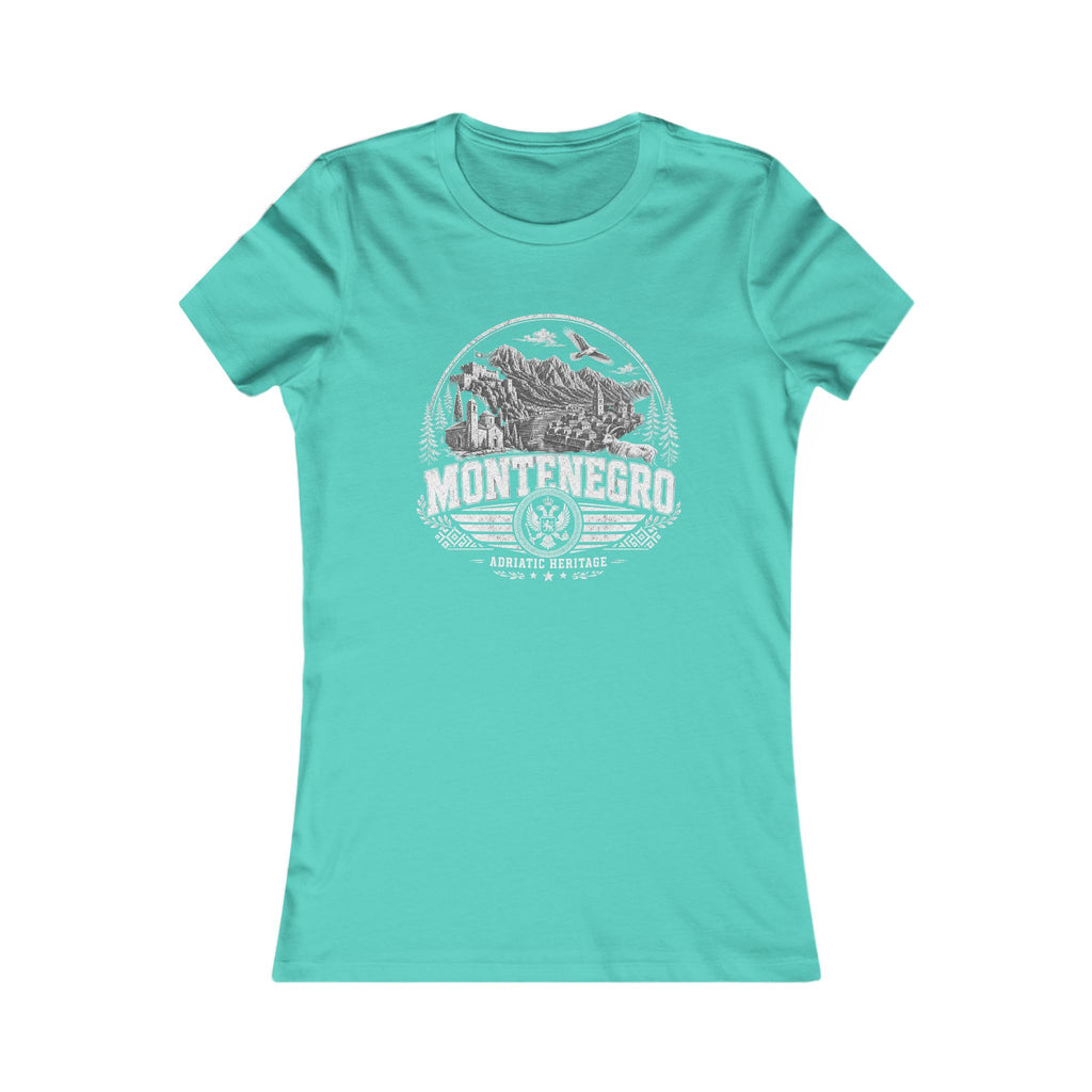Montenegro vintage landmarks women's tee — iconic landmark design | Nameshi Destinations (view 14)