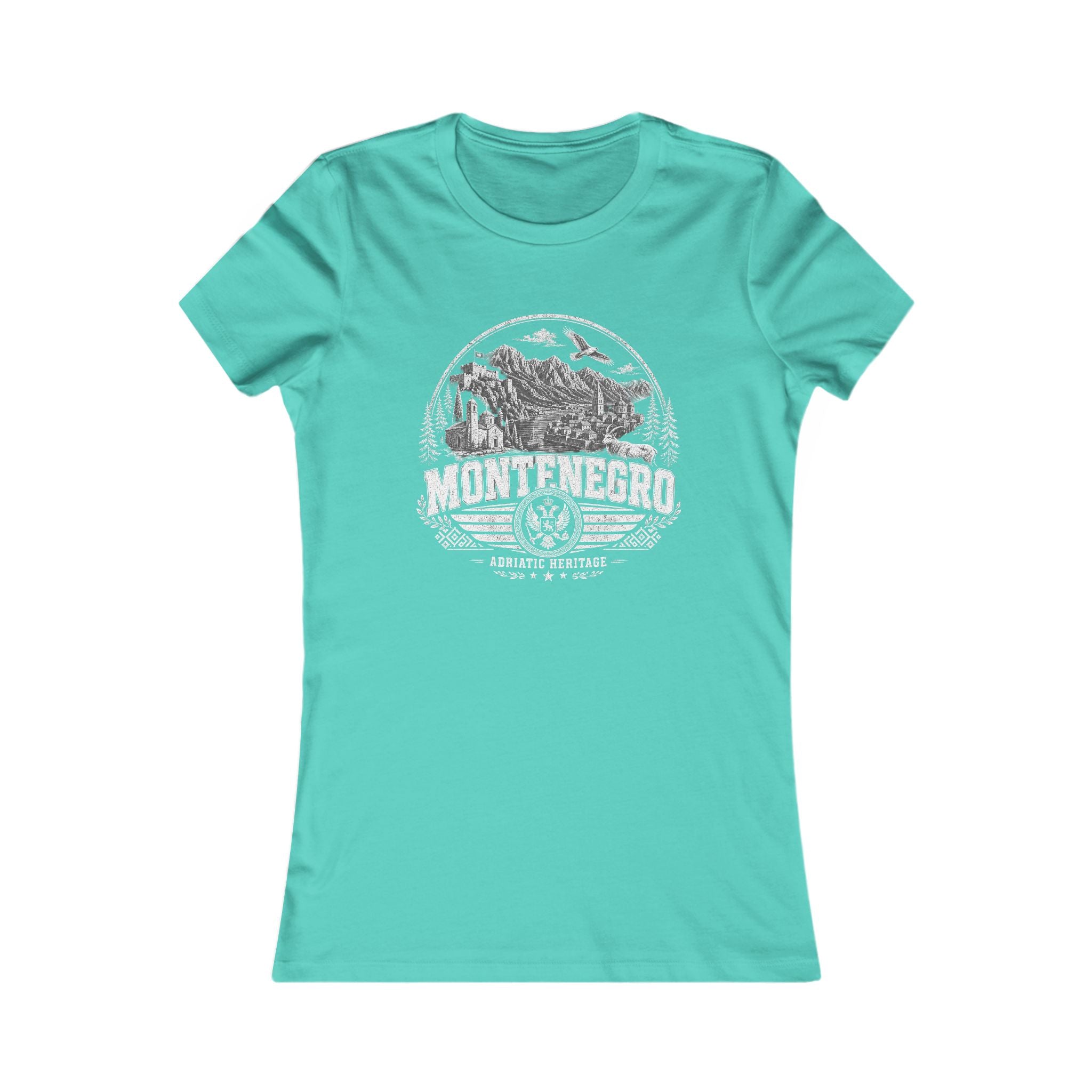 Montenegro vintage landmarks women's tee — iconic landmark design | Nameshi Destinations (view 14)