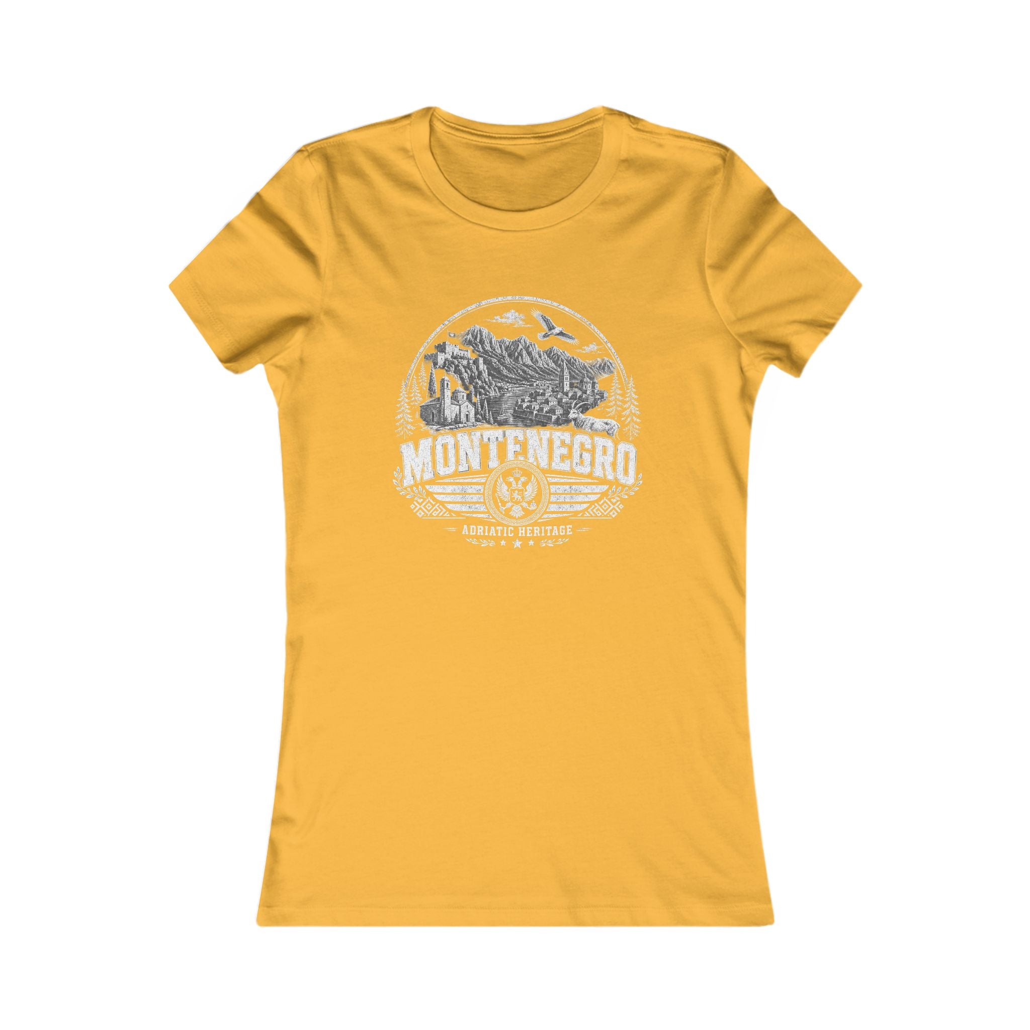 Montenegro vintage landmarks women's tee — iconic landmark design | Nameshi Destinations (view 8)