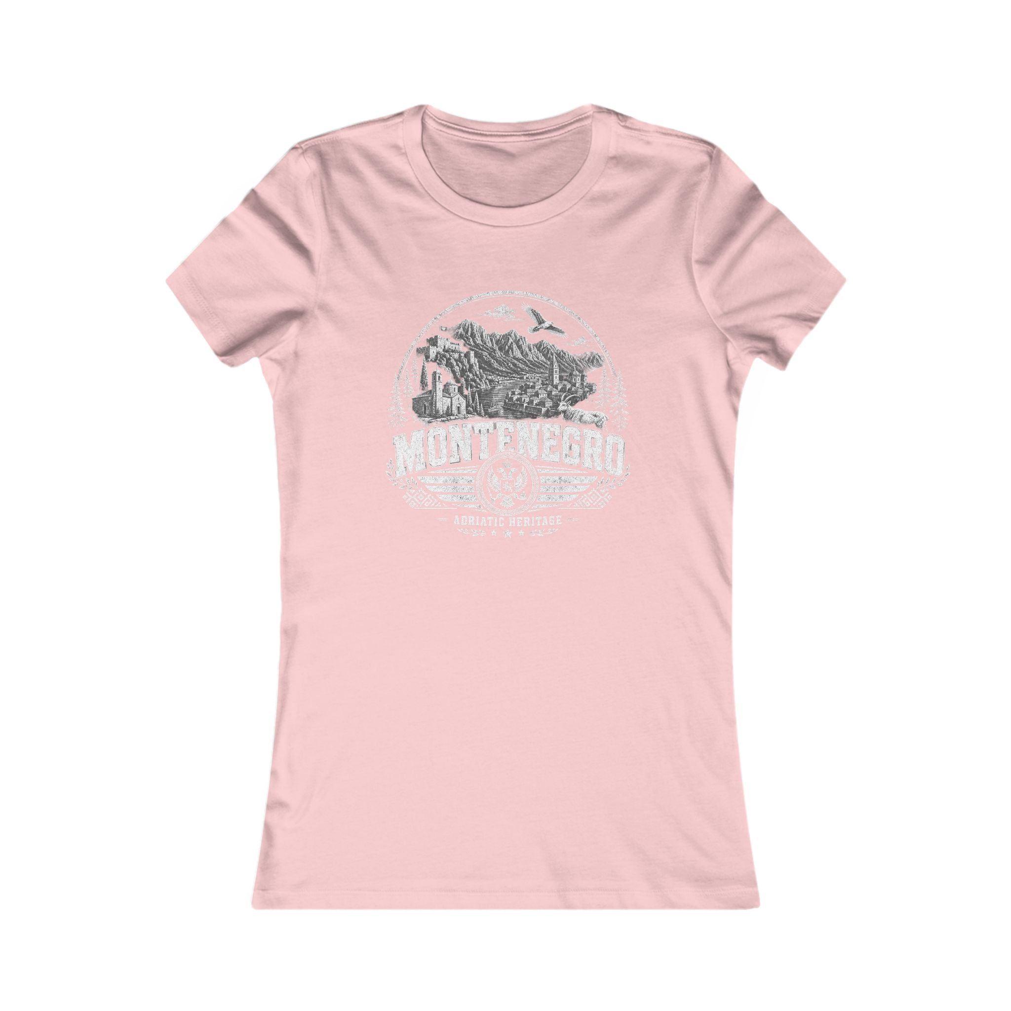 Montenegro vintage landmarks women's tee — iconic landmark design | Nameshi Destinations (view 7)