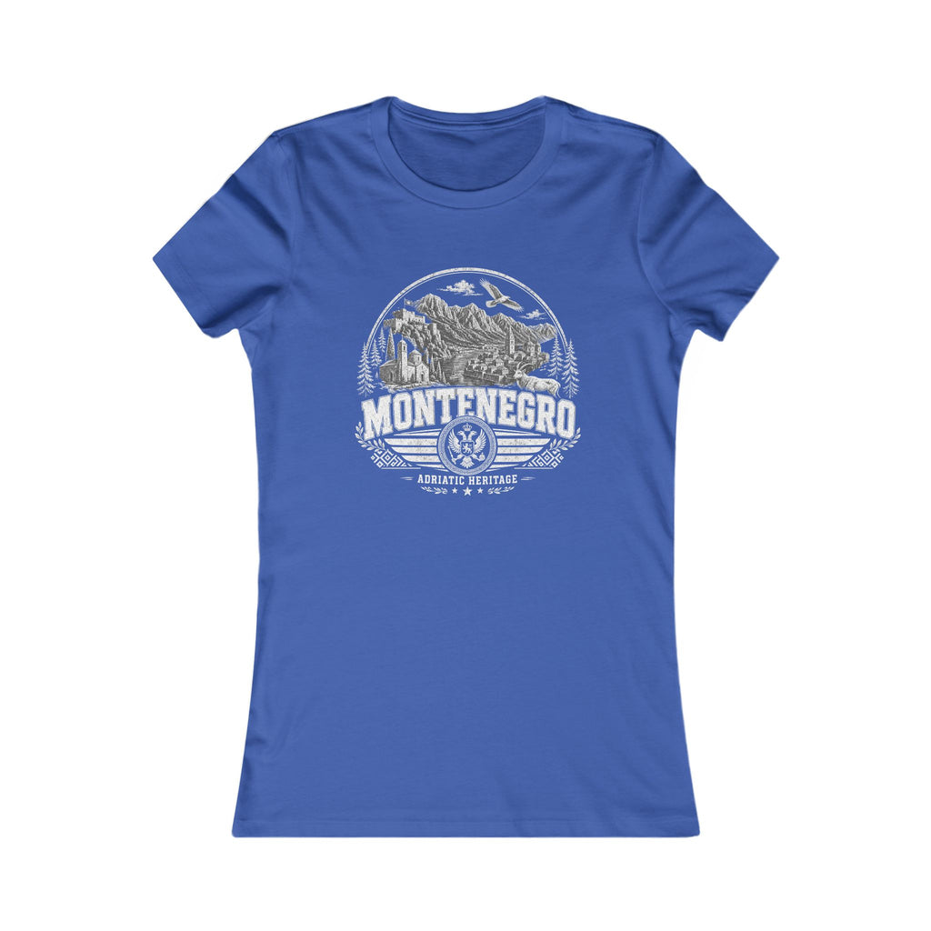 Montenegro vintage landmarks women's tee — iconic landmark design | Nameshi Destinations (view 3)