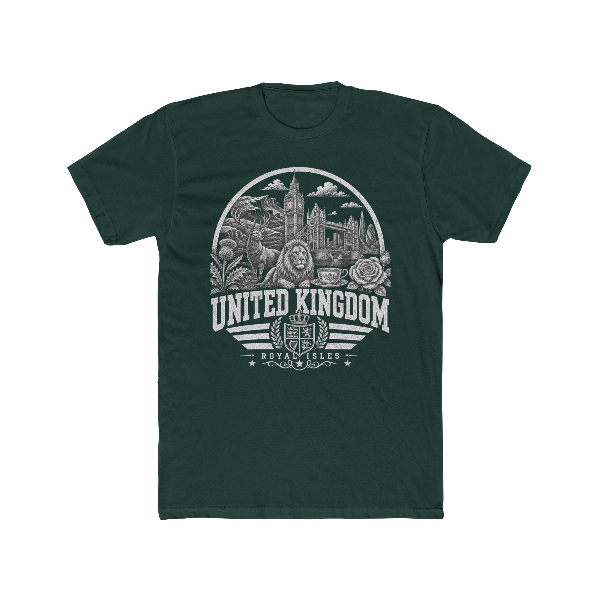 United Kingdom vintage landmarks men's tee — iconic landmark design | Nameshi Destinations (view 7)