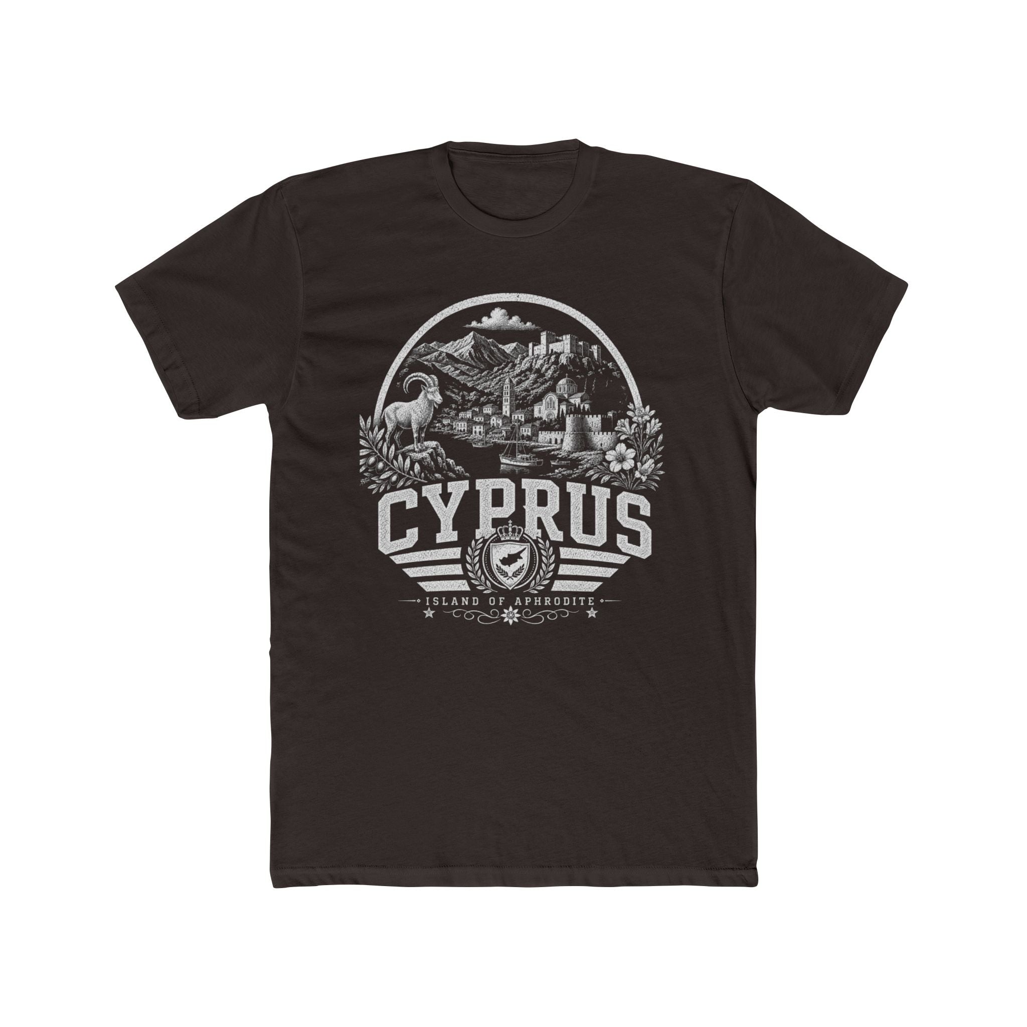 Cyprus vintage landmarks men's tee — iconic landmark design | Nameshi Destinations (view 1)