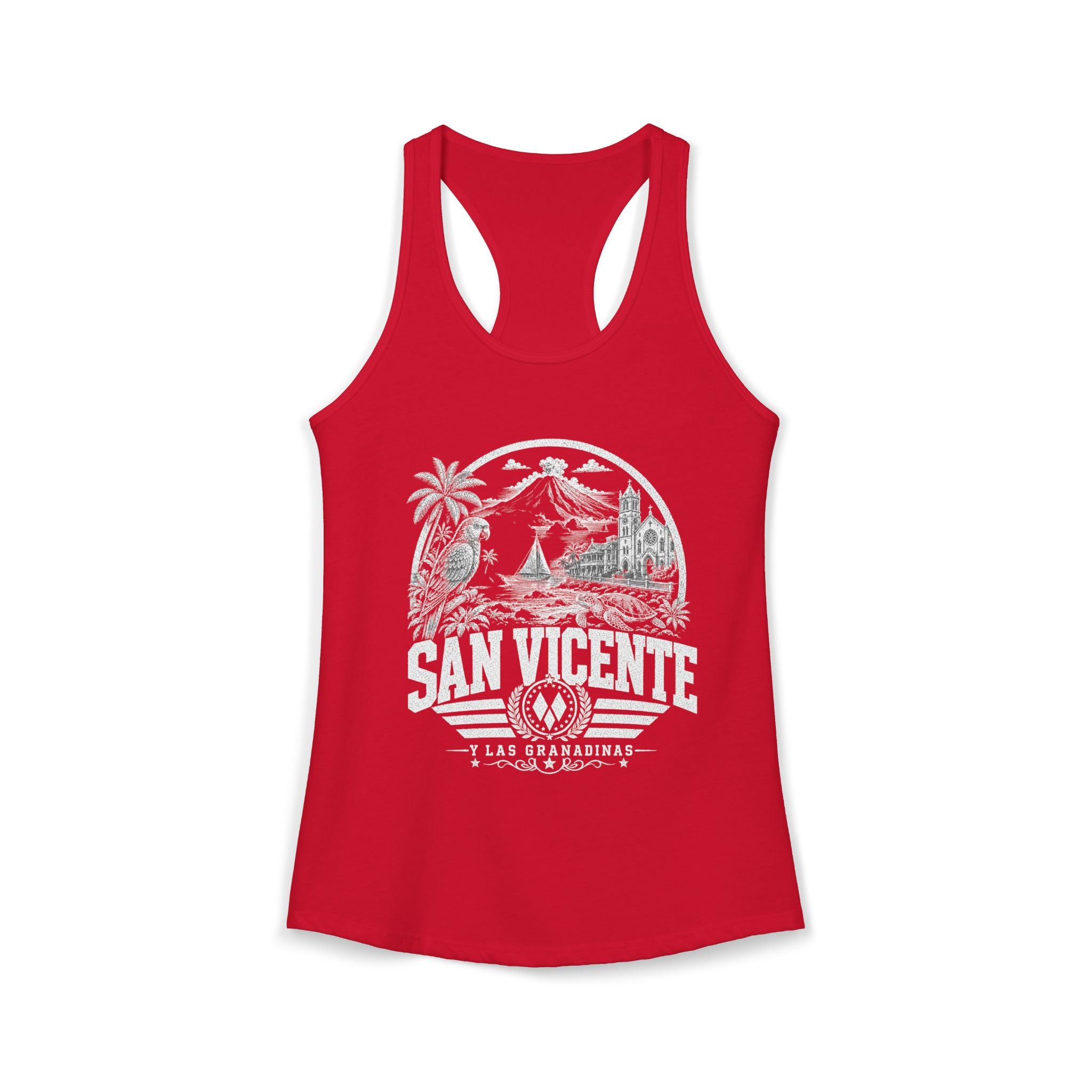 San Vicente vintage landmarks tank top — iconic landmark design | Nameshi Destinations (view 16)