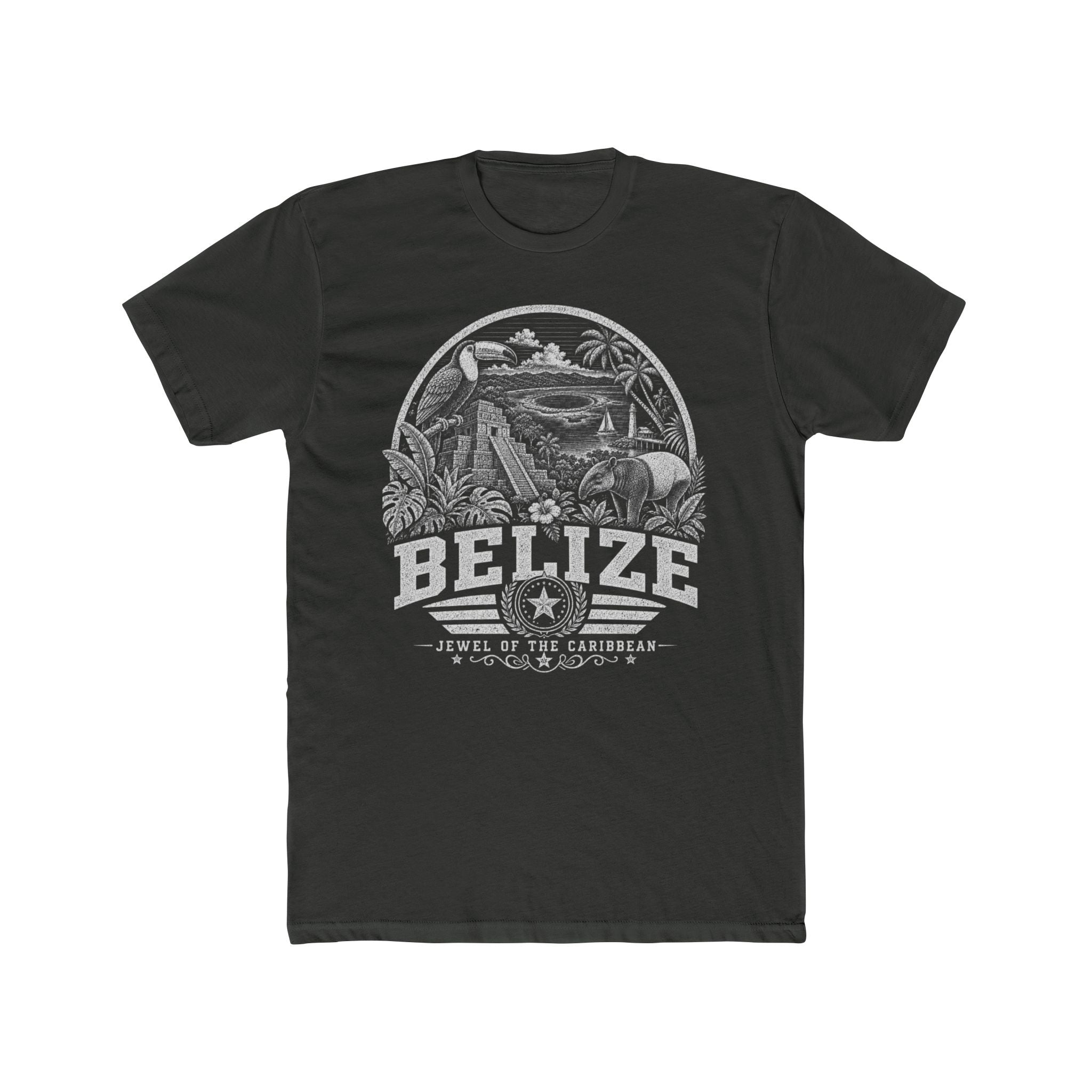 Belize vintage landmarks men's tee — iconic landmark design | Nameshi Destinations (view 5)
