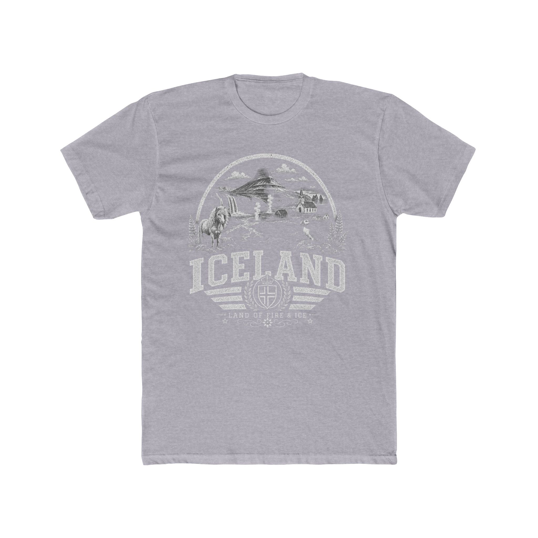 Iceland vintage landmarks men's tee — iconic landmark design | Nameshi Destinations (view 3)