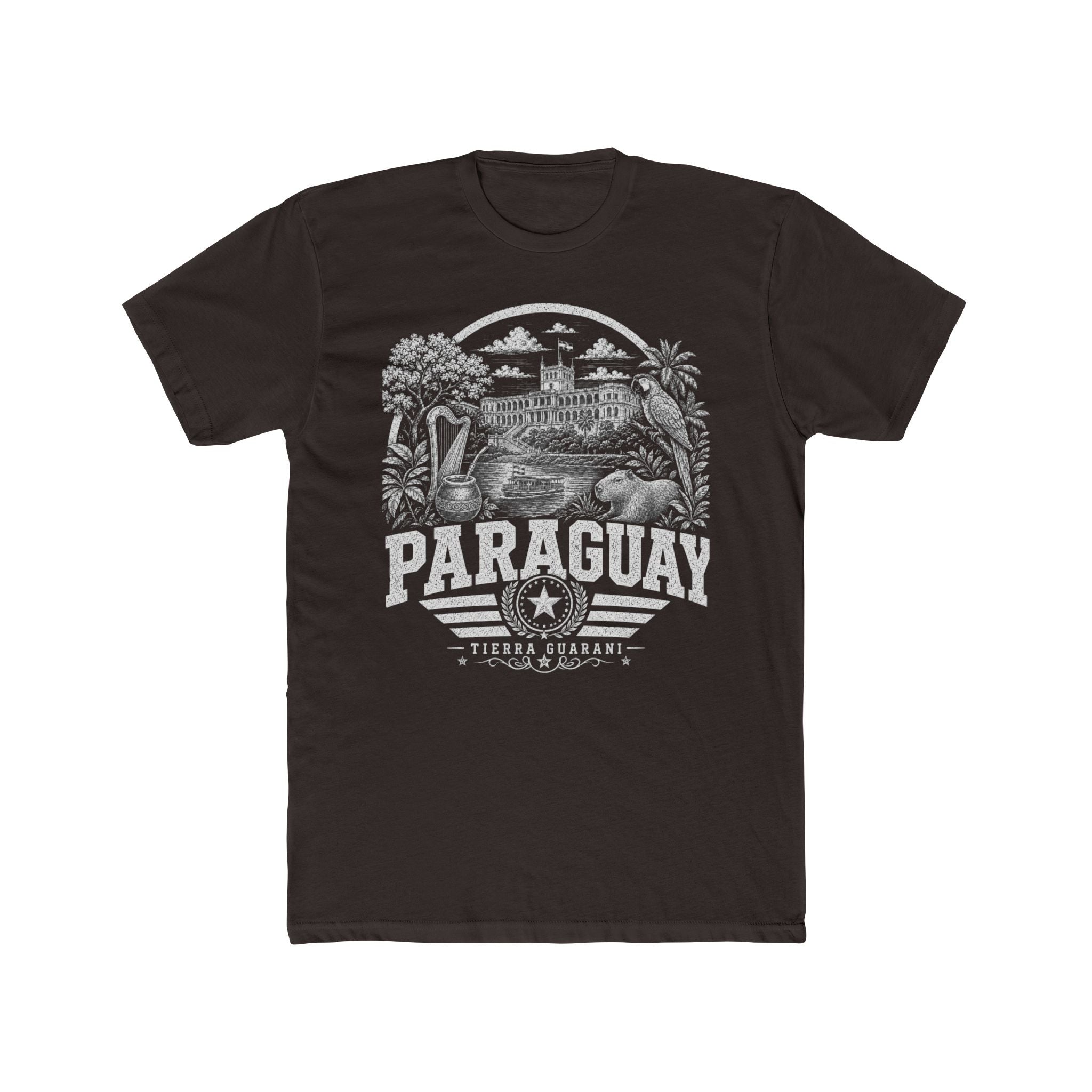 Paraguay vintage landmarks men's tee — iconic landmark design | Nameshi Destinations (view 1)