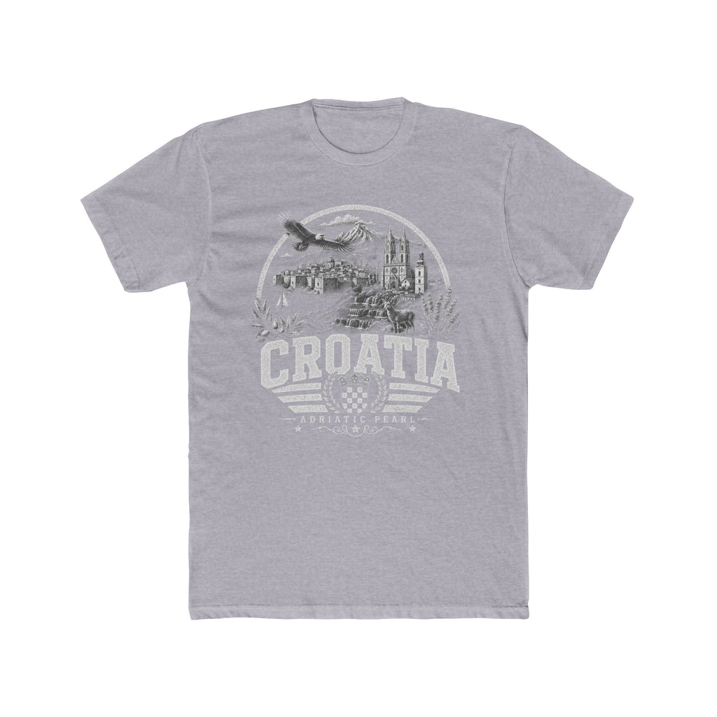 Croatia vintage landmarks men's tee — iconic landmark design | Nameshi Destinations (view 3)