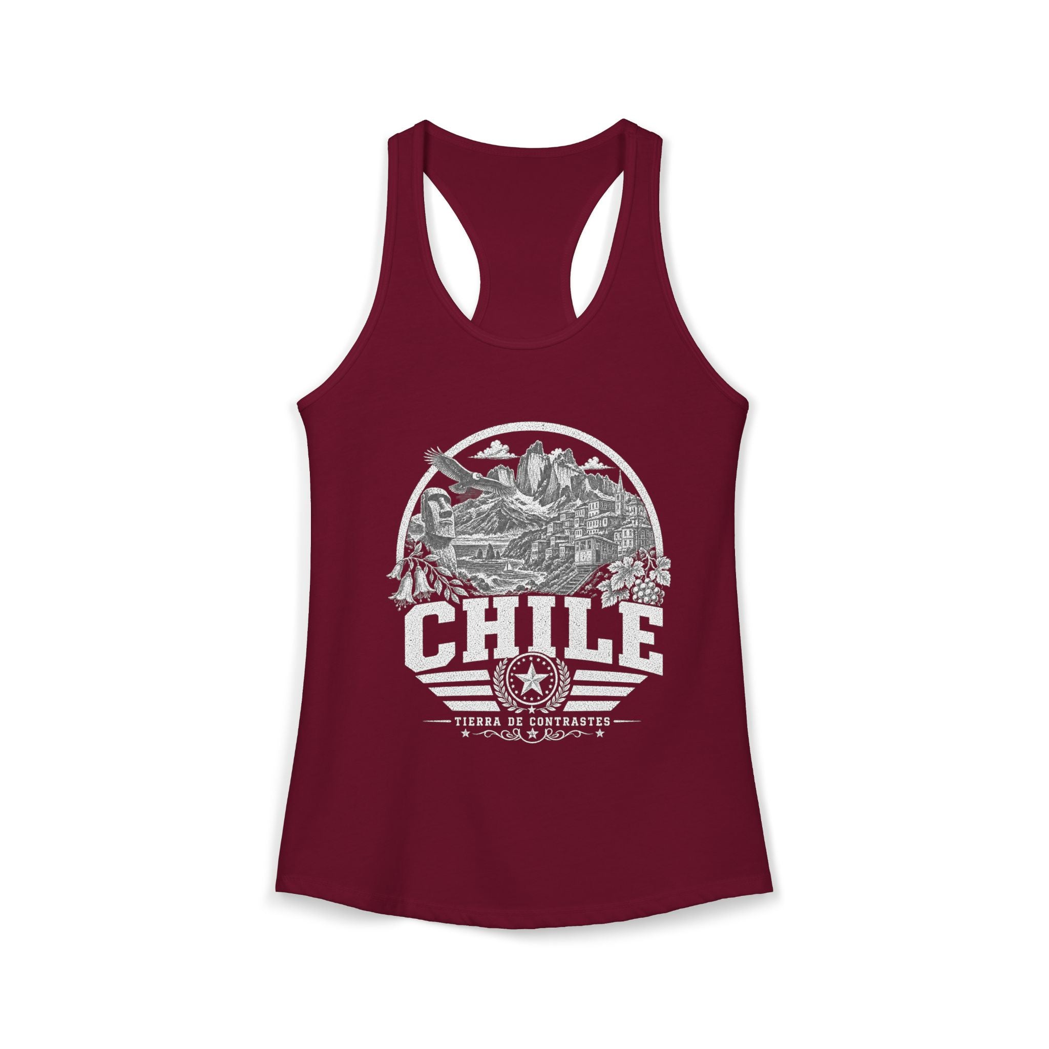 Chile vintage landmarks tank top — iconic landmark design | Nameshi Destinations (view 15)