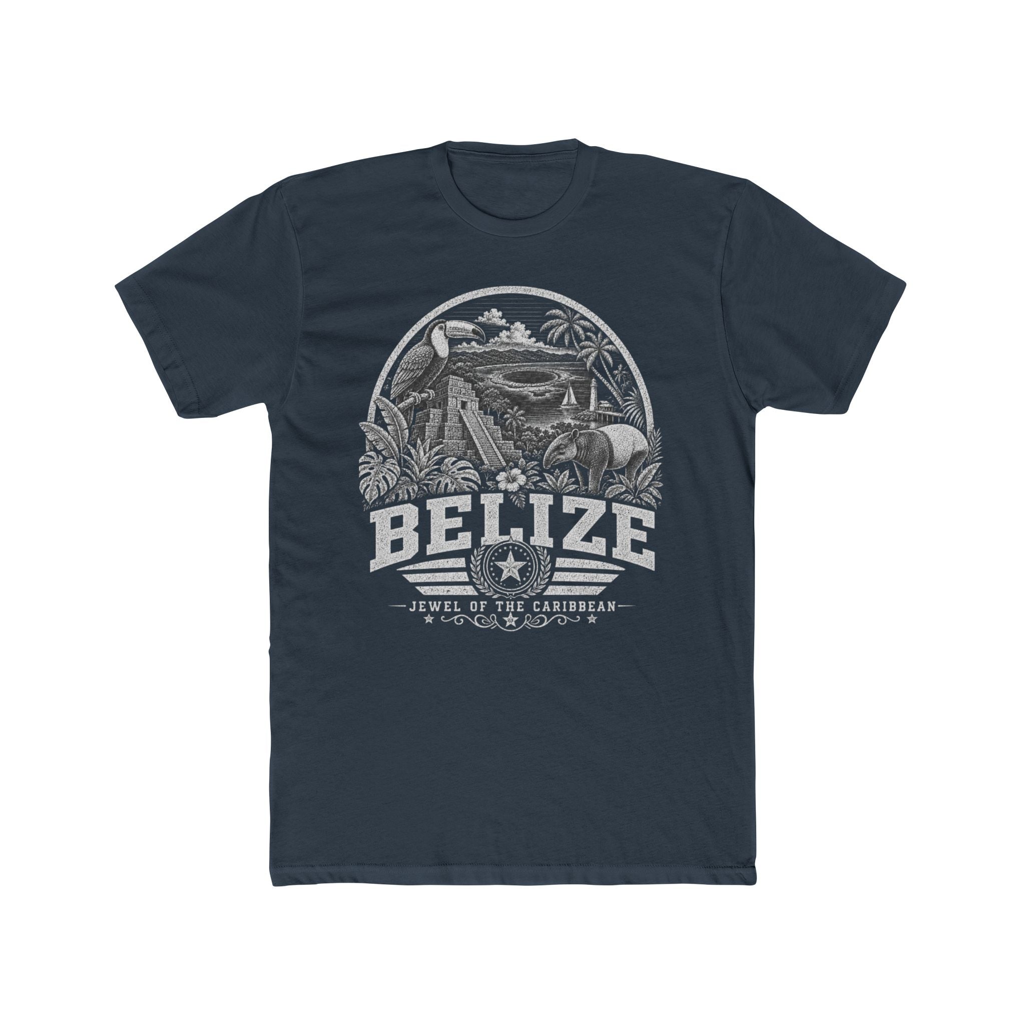 Belize vintage landmarks men's tee — iconic landmark design | Nameshi Destinations (view 8)