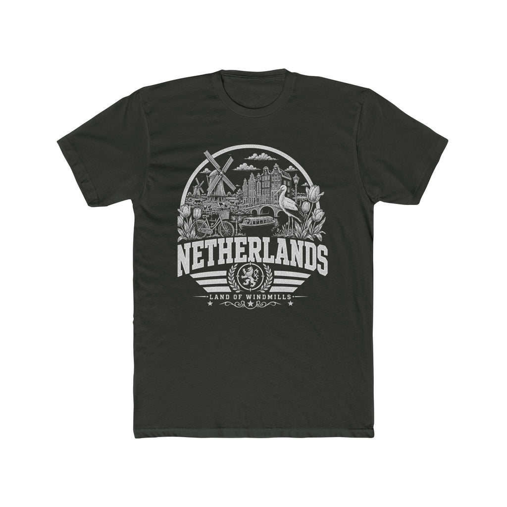 Netherlands vintage landmarks men's tee — iconic landmark design | Nameshi Destinations (view 5)