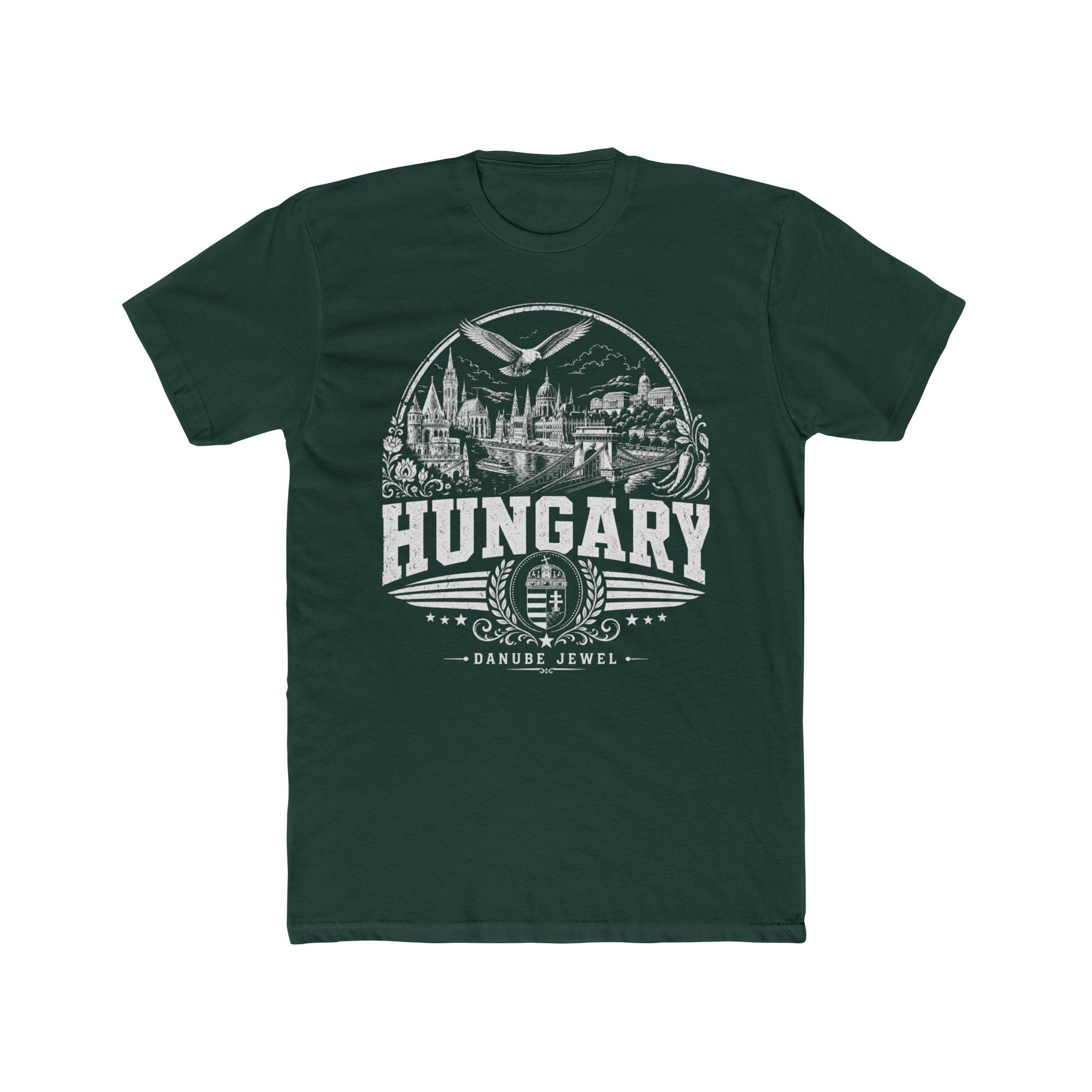 Hungary vintage landmarks men's tee — iconic landmark design | Nameshi Destinations (view 7)