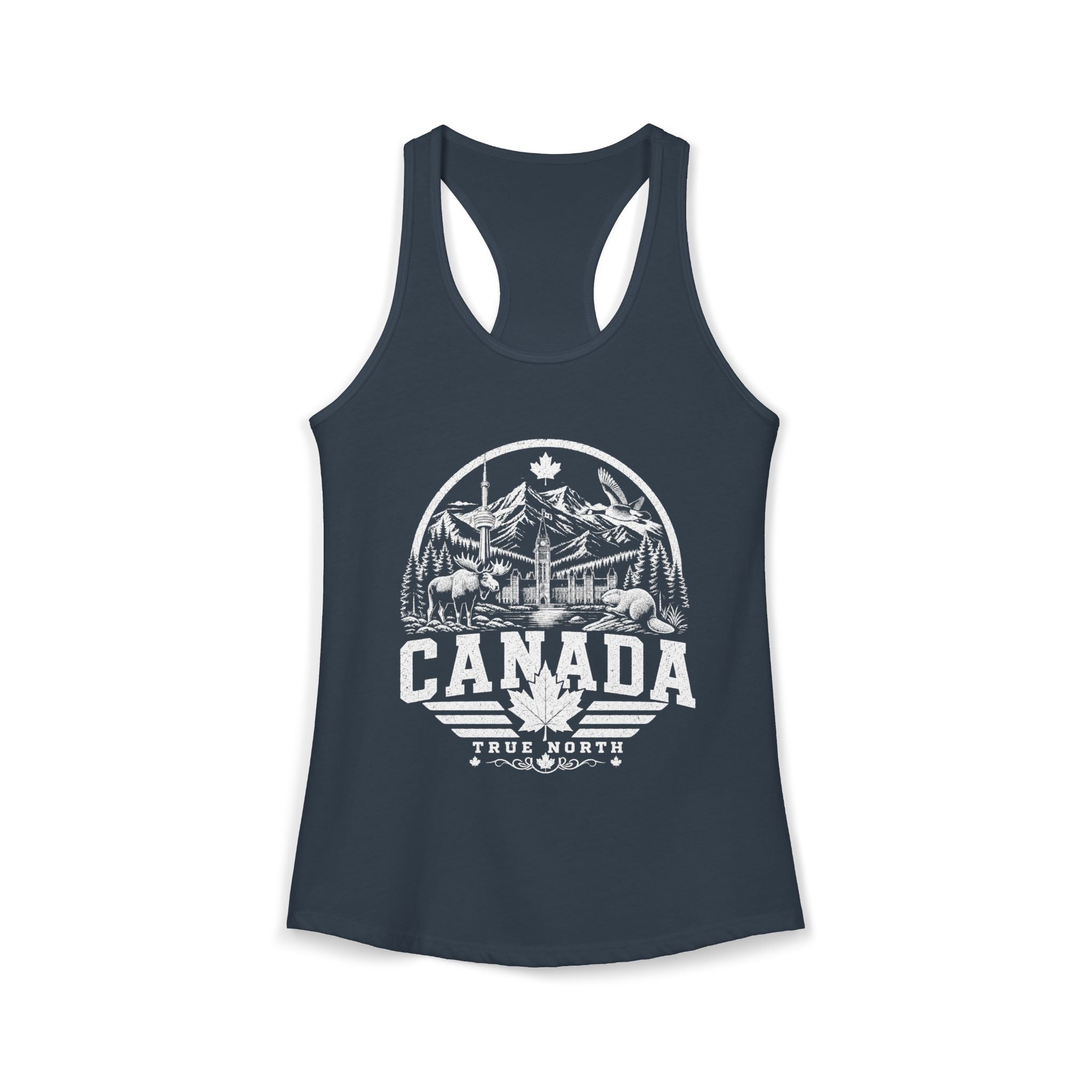 Canada vintage landmarks tank top — iconic landmark design | Nameshi Destinations (view 10)