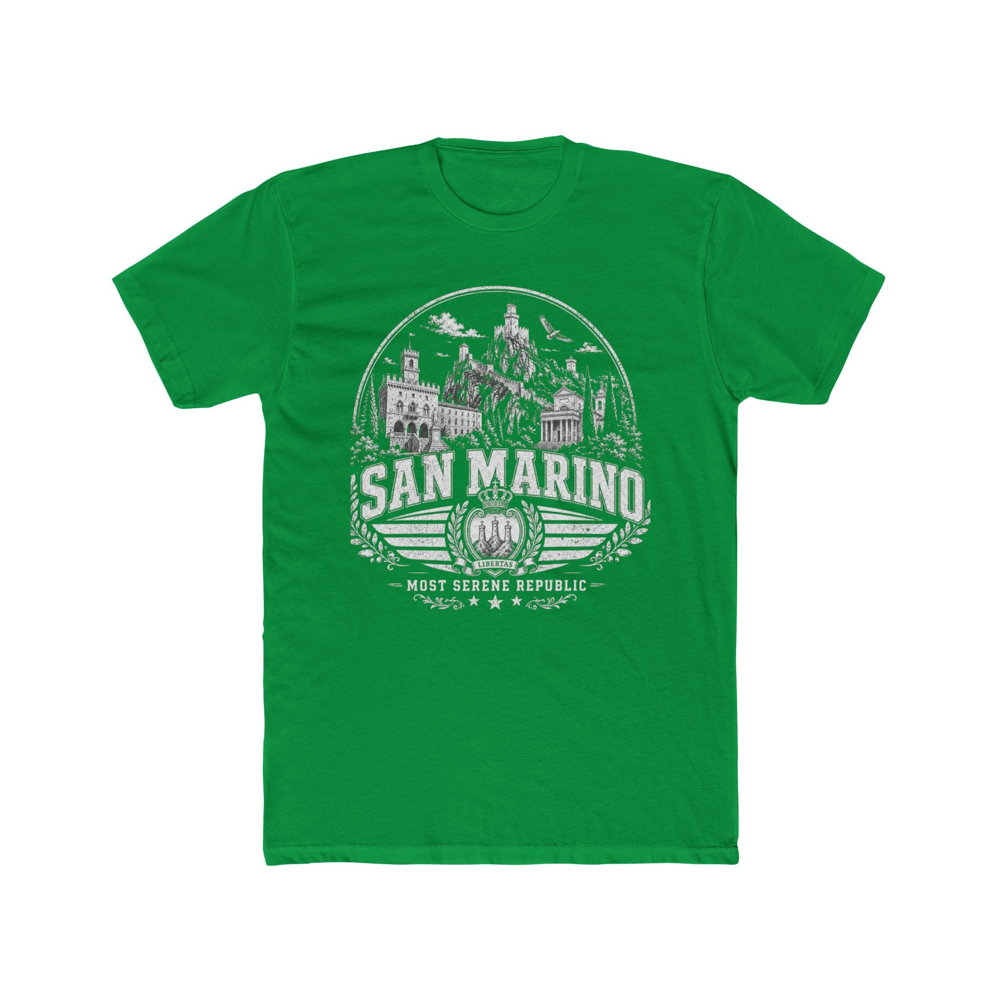 San Marino vintage landmarks men's tee — iconic landmark design | Nameshi Destinations (view 6)