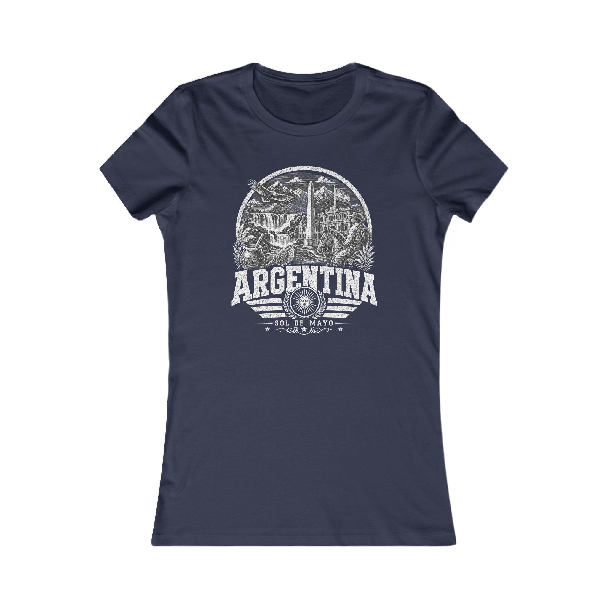 Argentina vintage landmarks women's tee — iconic landmark design | Nameshi Destinations (view 5)