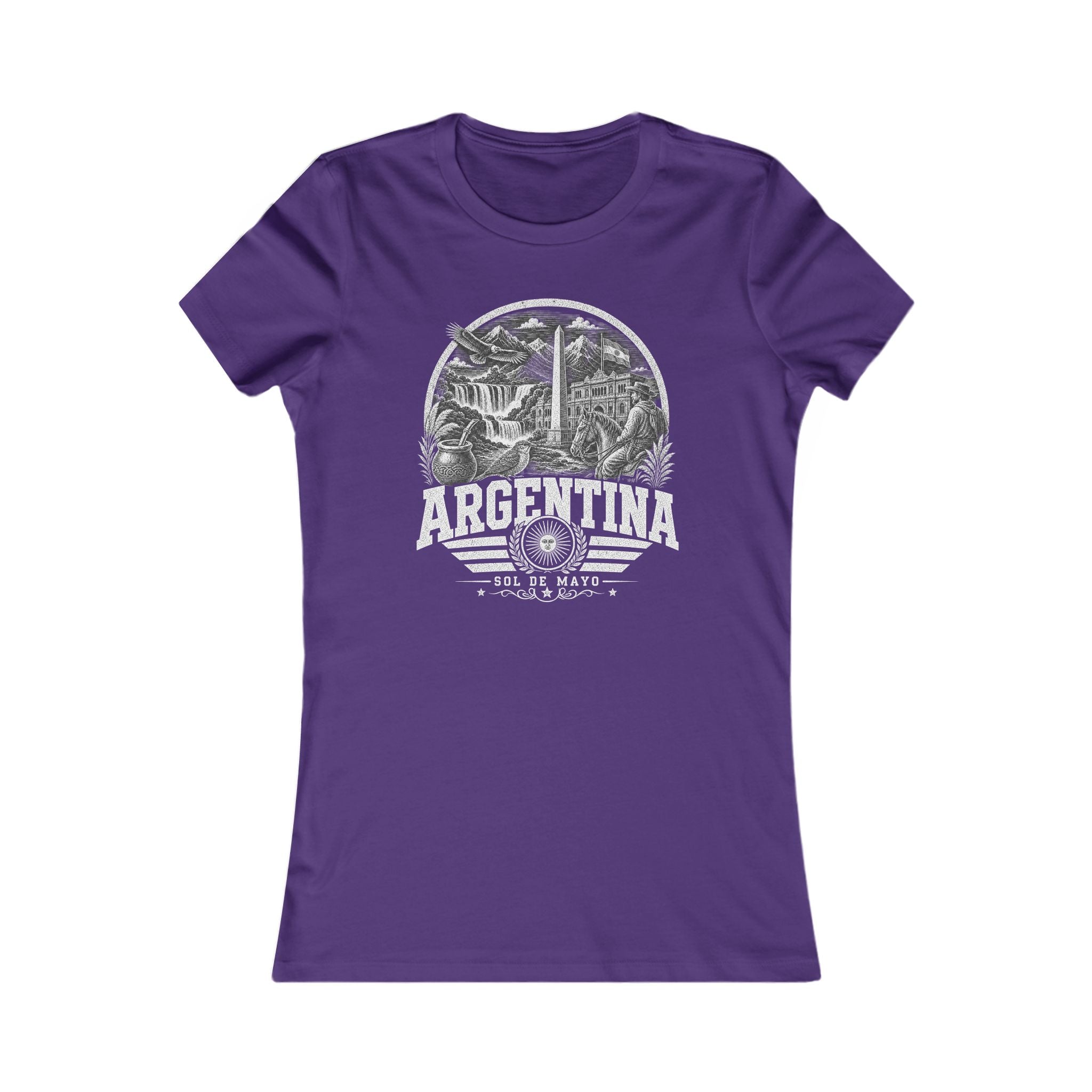 Argentina vintage landmarks women's tee — iconic landmark design | Nameshi Destinations (view 6)