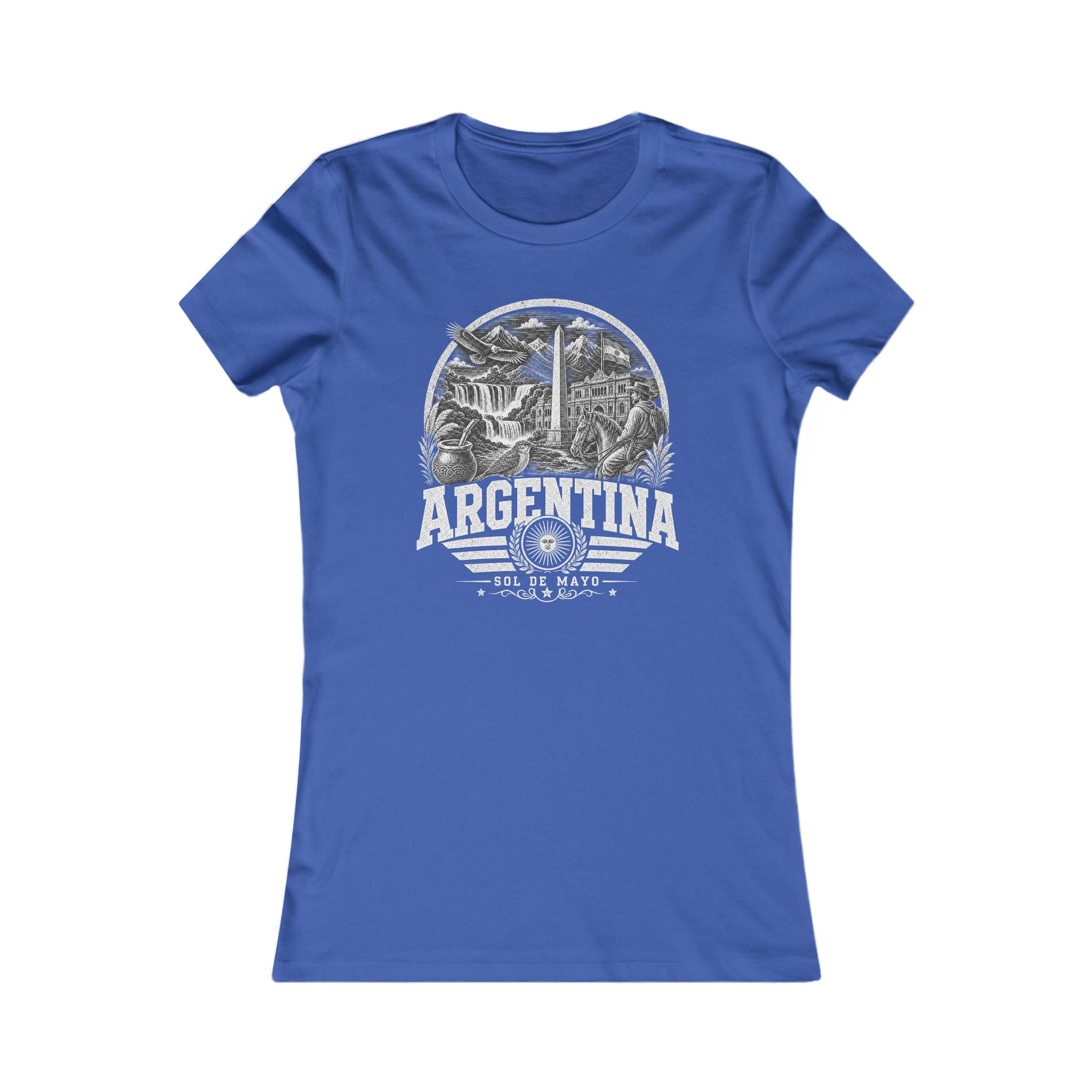 Argentina vintage landmarks women's tee — iconic landmark design | Nameshi Destinations (view 3)