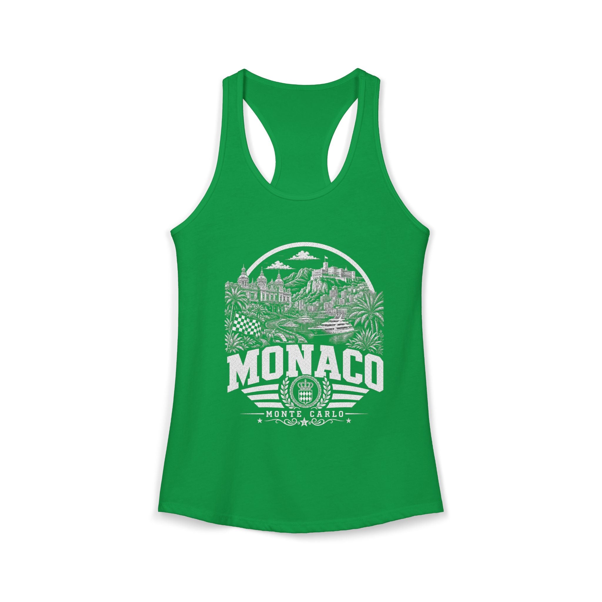 Monaco vintage landmarks tank top — iconic landmark design | Nameshi Destinations (view 7)