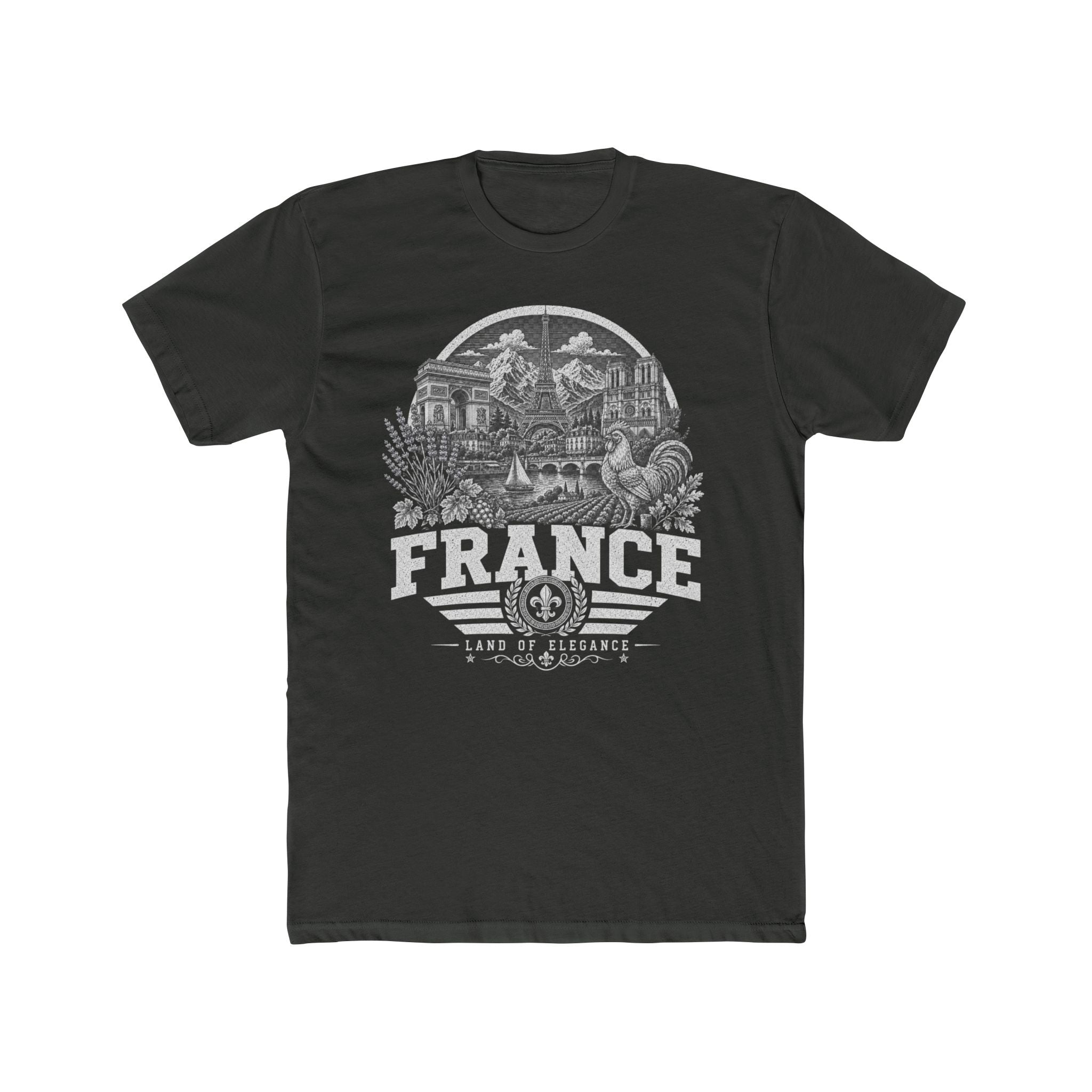 France vintage landmarks men's tee — iconic landmark design | Nameshi Destinations (view 5)
