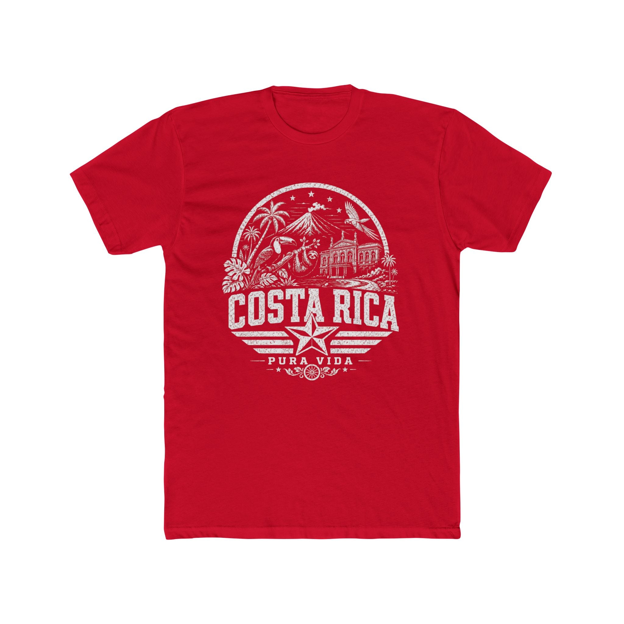 Costa Rica vintage landmarks men's tee — iconic landmark design | Nameshi Destinations (view 15)
