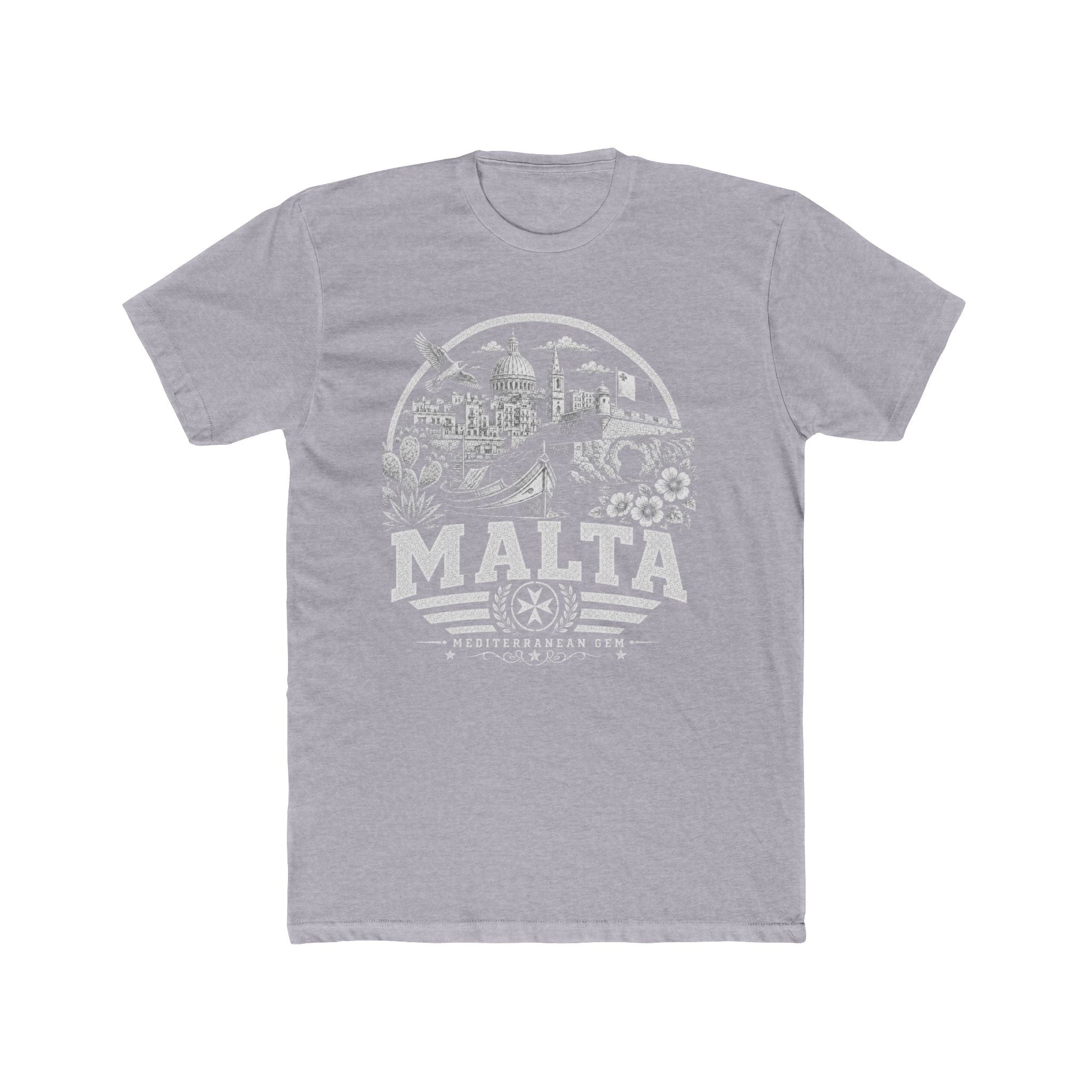 Malta vintage landmarks men's tee — iconic landmark design | Nameshi Destinations (view 3)