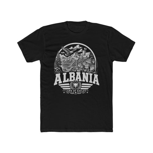 Albania vintage landmarks men's tee — iconic landmark design | Nameshi Destinations (view 2)