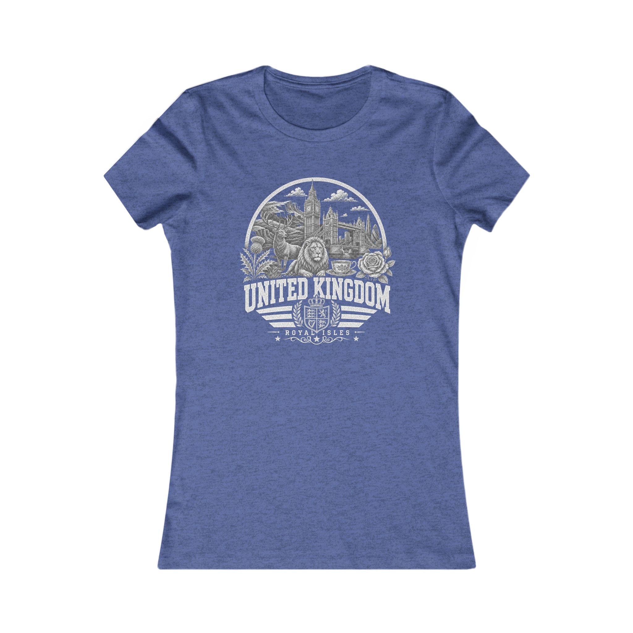 United Kingdom vintage landmarks women's tee — iconic landmark design | Nameshi Destinations (view 13)