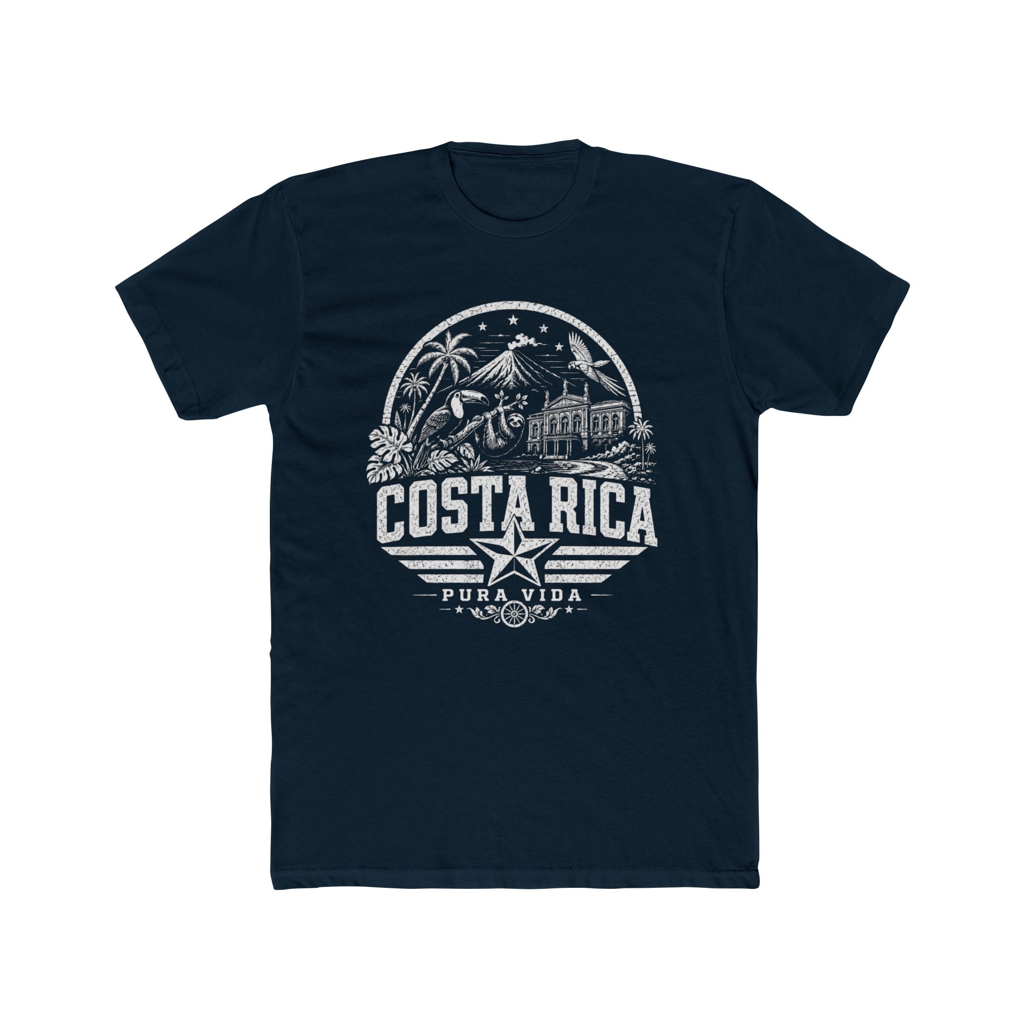 Costa Rica vintage landmarks men's tee — iconic landmark design | Nameshi Destinations (view 12)