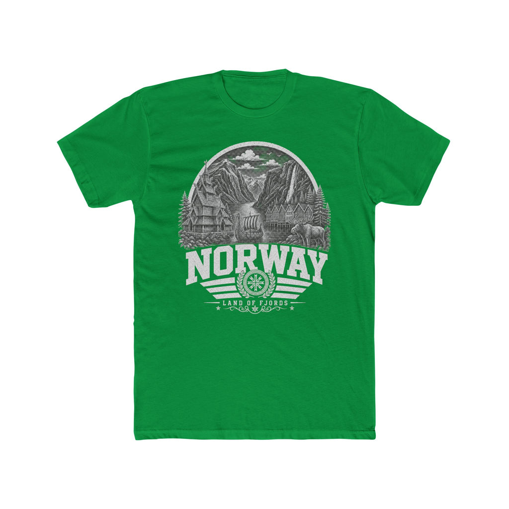 Norway vintage landmarks men's tee — iconic landmark design | Nameshi Destinations (view 6)