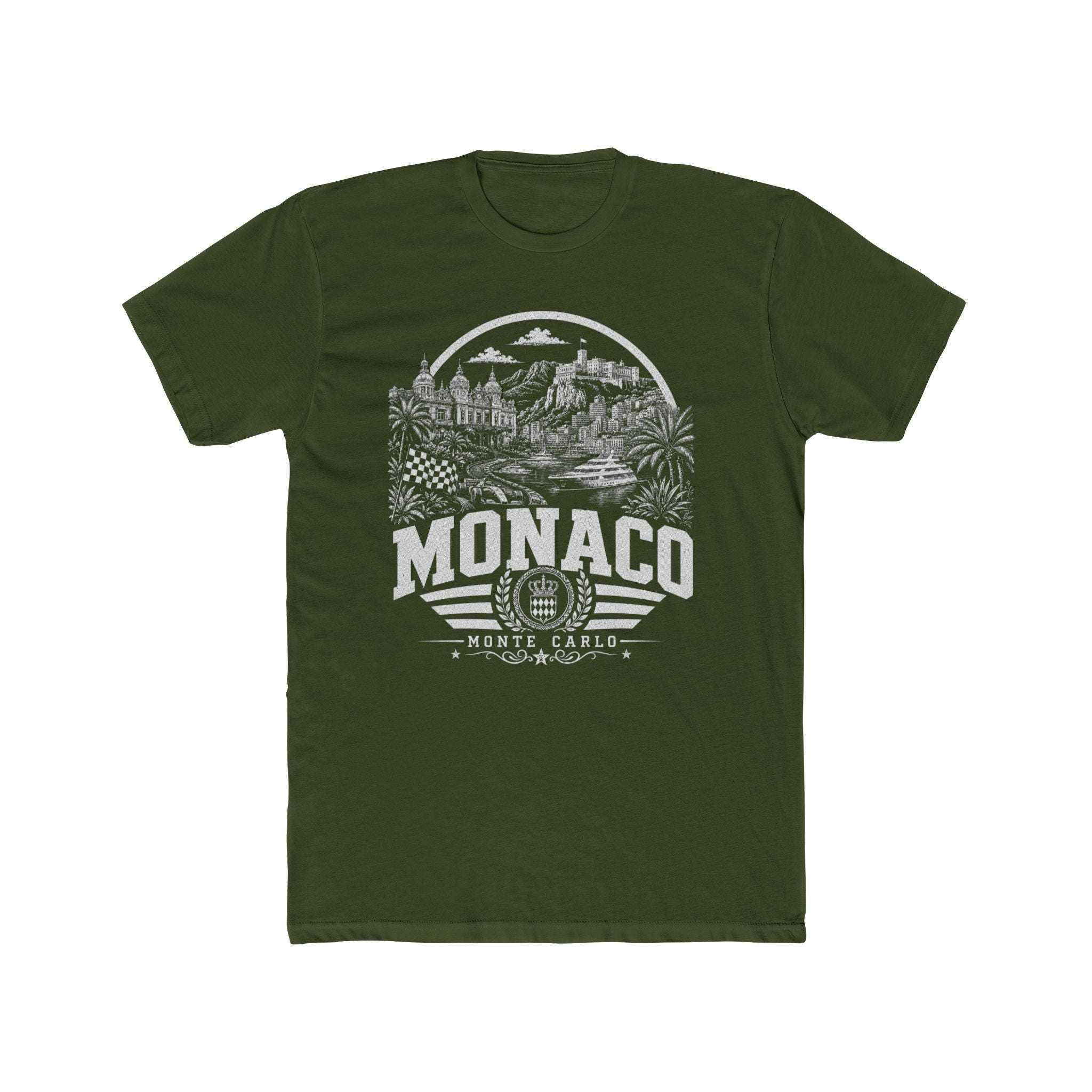 Monaco vintage landmarks men's tee — iconic landmark design | Nameshi Destinations (view 4)