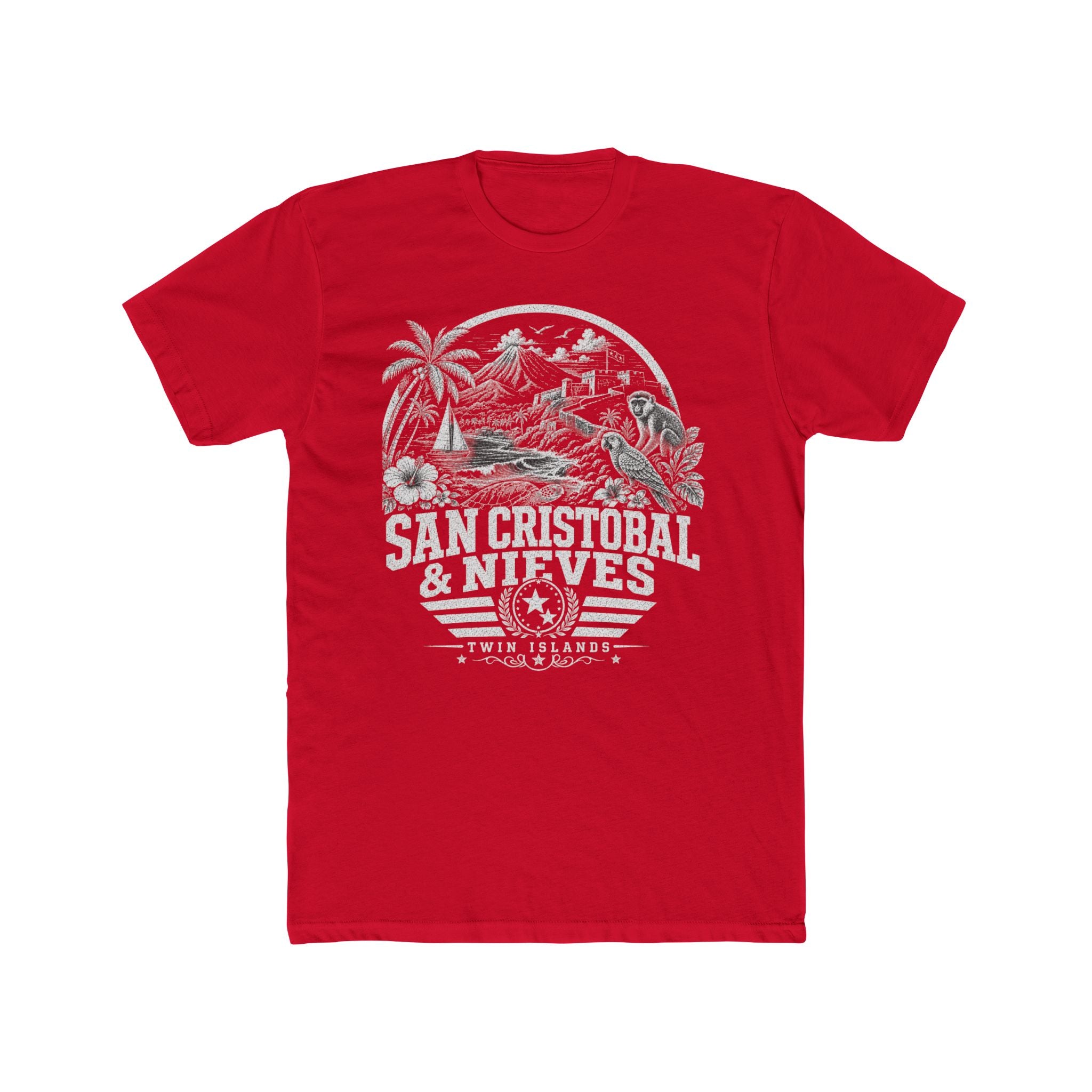 San Cristóbal y Nieves vintage landmarks men's tee — iconic landmark design | Nameshi Destinations (view 15)
