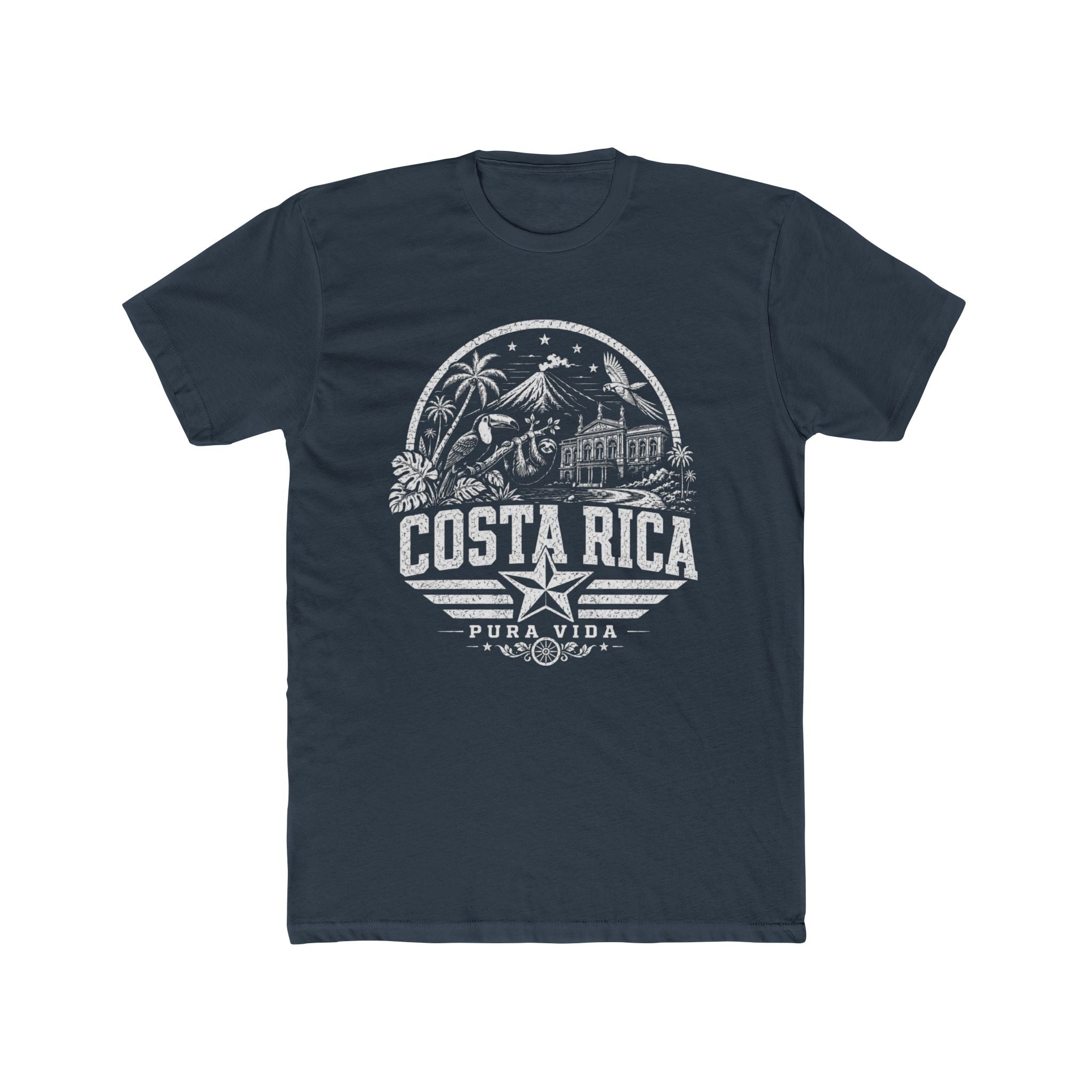Costa Rica vintage landmarks men's tee — iconic landmark design | Nameshi Destinations (view 8)