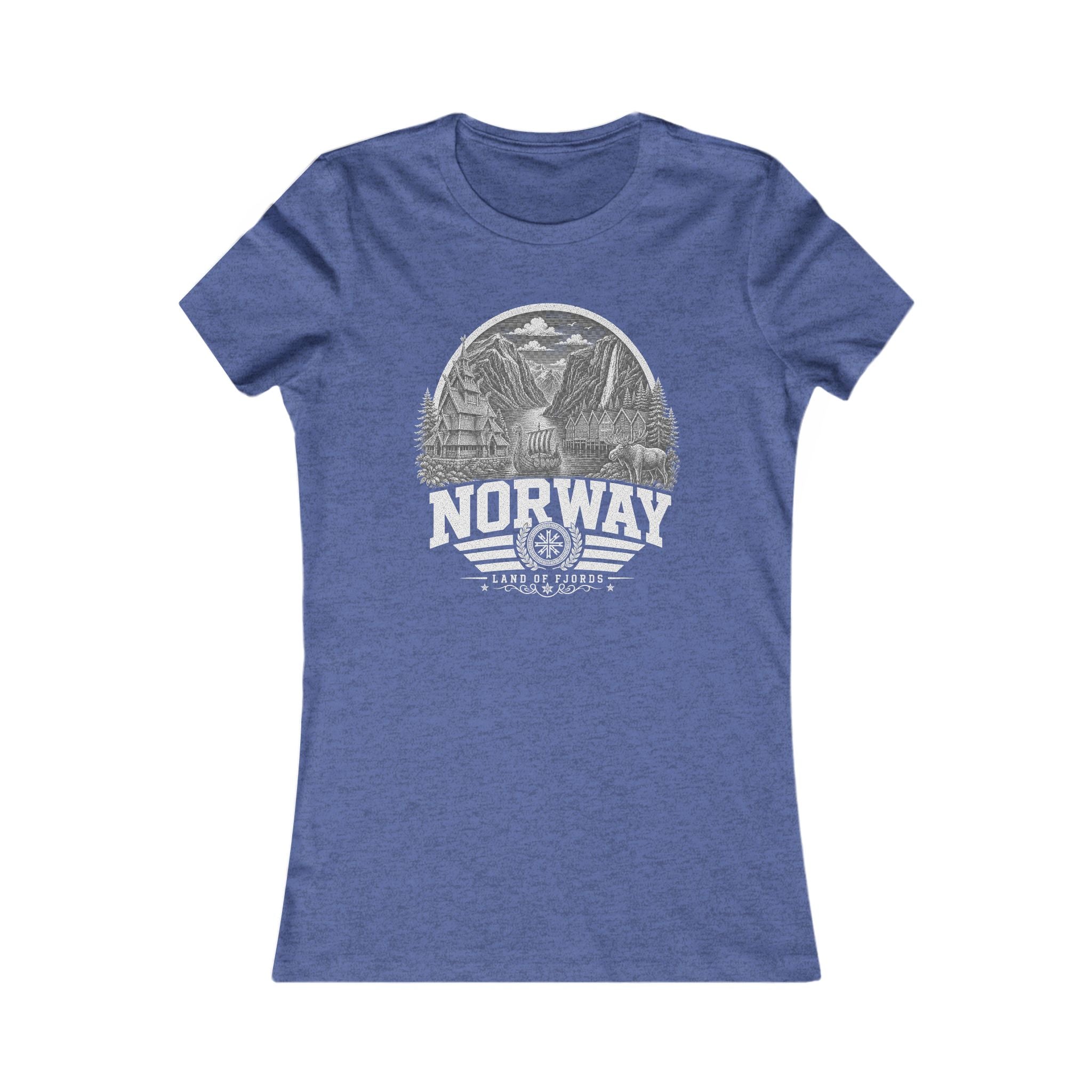 Norway vintage landmarks women's tee — iconic landmark design | Nameshi Destinations (view 13)