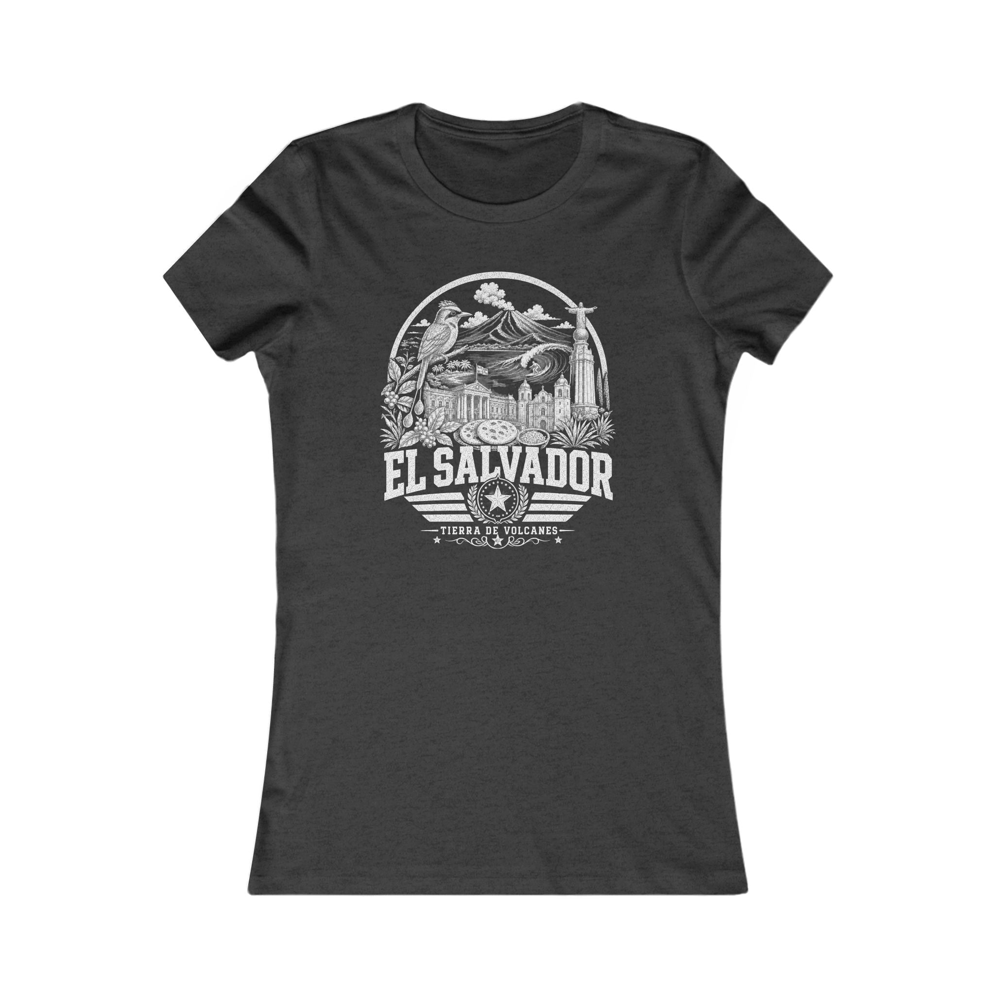 El Salvador vintage landmarks women's tee — iconic landmark design | Nameshi Destinations (view 4)