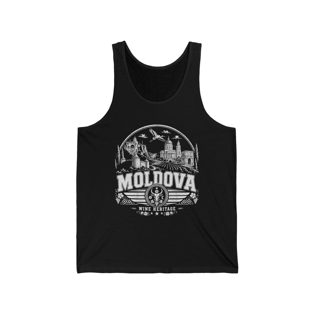 Moldova vintage landmarks men's tank top — iconic landmark design | Nameshi Destinations (view 17)
