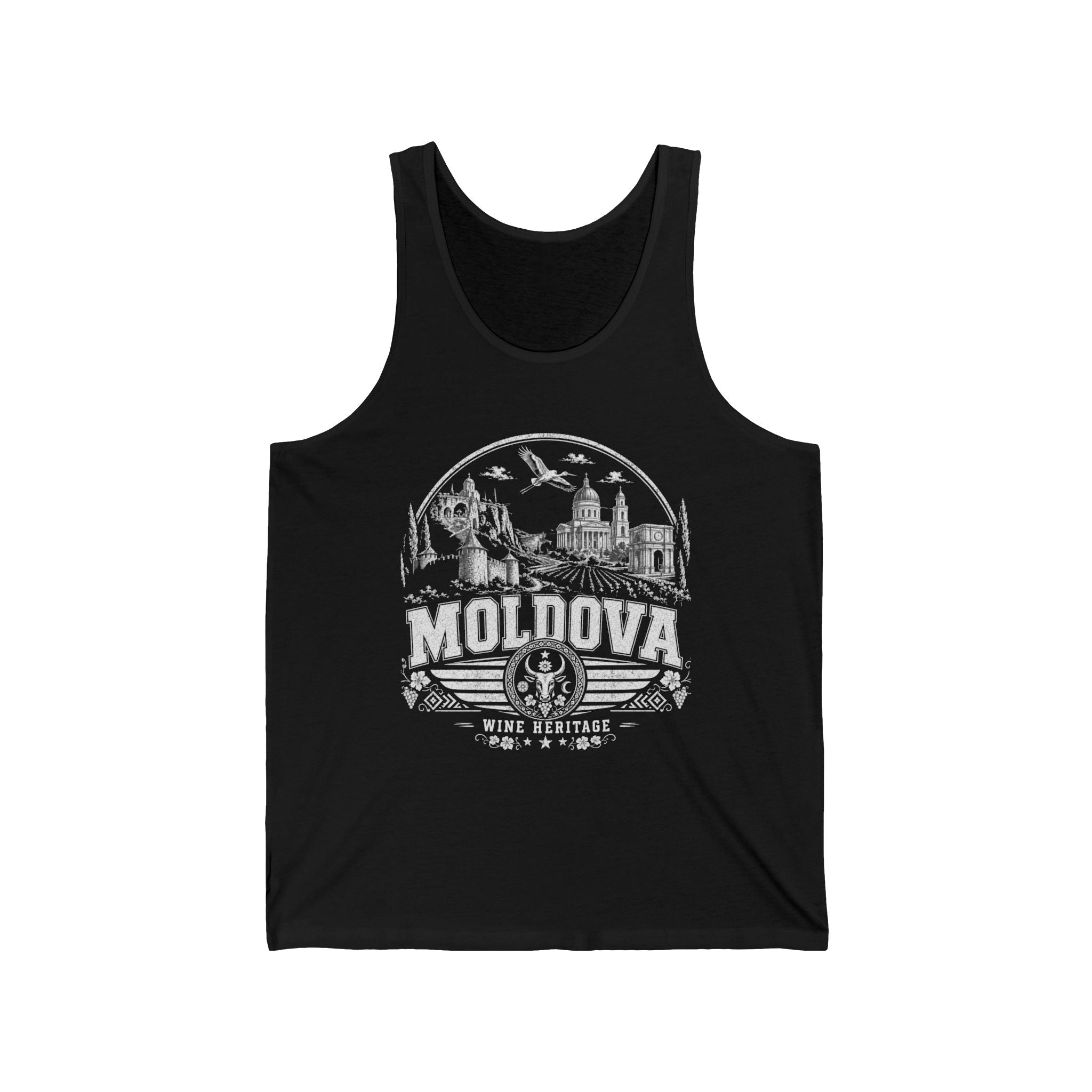 Moldova vintage landmarks men's tank top — iconic landmark design | Nameshi Destinations (view 17)